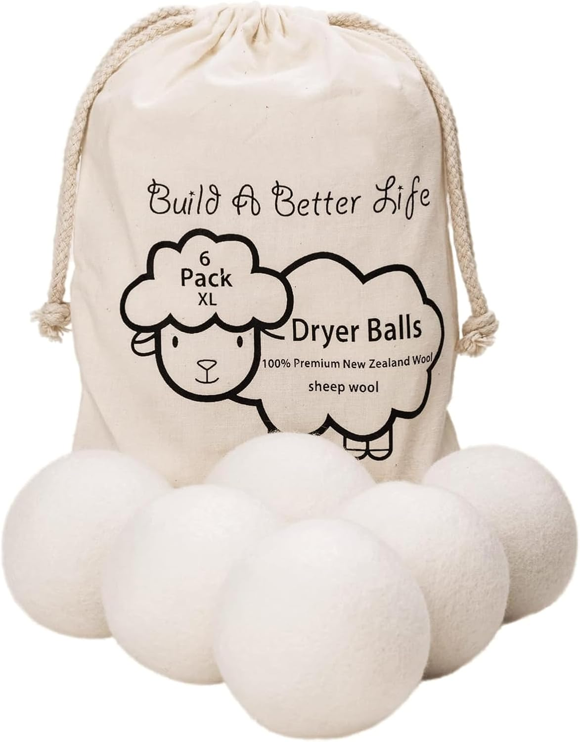 6Pcs 7Cm Wool Dryer Balls, Drying Balls for Laundry, Natural Fabric Softener, Reusable, Reduce Wrinkles Fabric Softener Laundry Balls High Density Wool Ball Large Felted Wool Clothes Dryer Balls image number 3