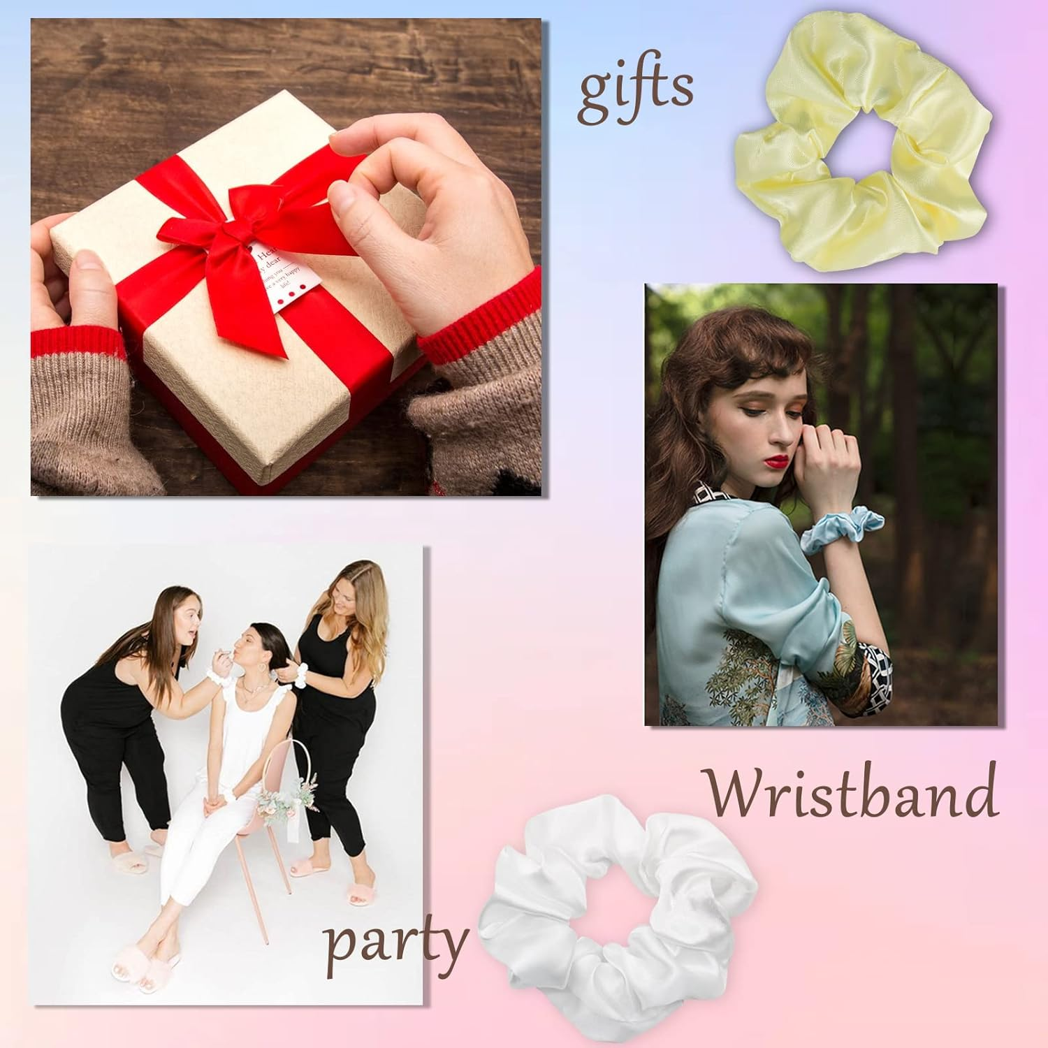 Silk Satin Hair Bobbles - Tonbao 12 Pieces Satin Hair Scrunchie Set, Silky Curly Hair Accessory for Women, Soft Silk, Elastic Hair Band Set Hair Bobbles Ponytail Holder (12 Colours)