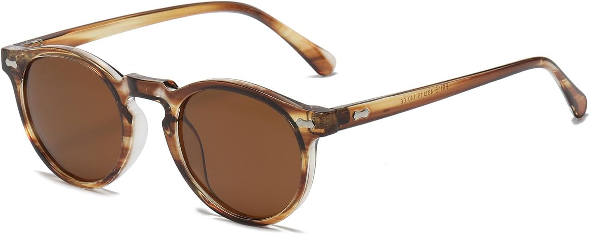 LJCZKA Small Retro round Polarized Sunglasses for Women Men, Vintage Polarised Sunglasses Classic Trendy Shades UV400 Protection image number 4