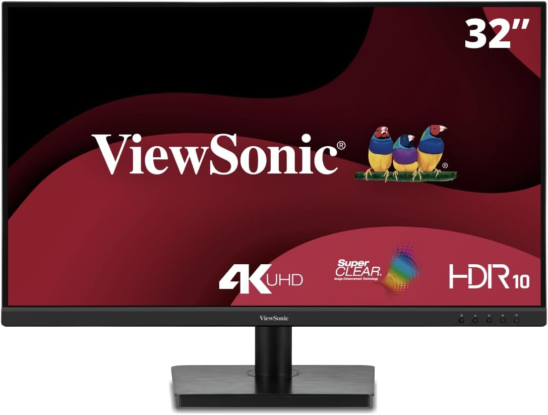 Viewsonic VA3208-4K-MHD 32 Inch 4K Monitor with Built-In Speakers, HDR10, UHD 3840X 2160, Eye Protech, Superclear VA Panel, HDMI and Displayport image number 4