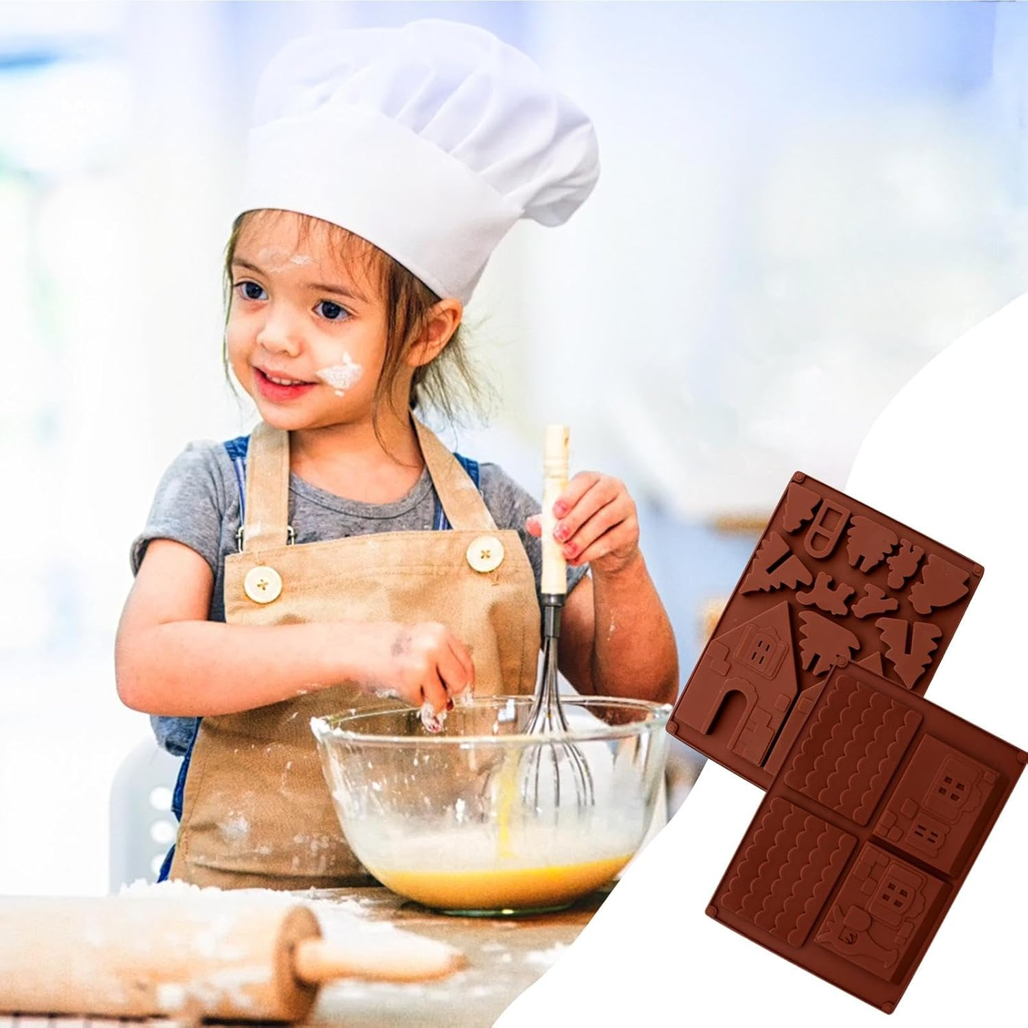 Gingerbread House Cake Mold - 2X Christmas Baking Silicone Molds - Food Grade Non-Stick Chocolate Mold for Candy, Desserts, Cake image number 6