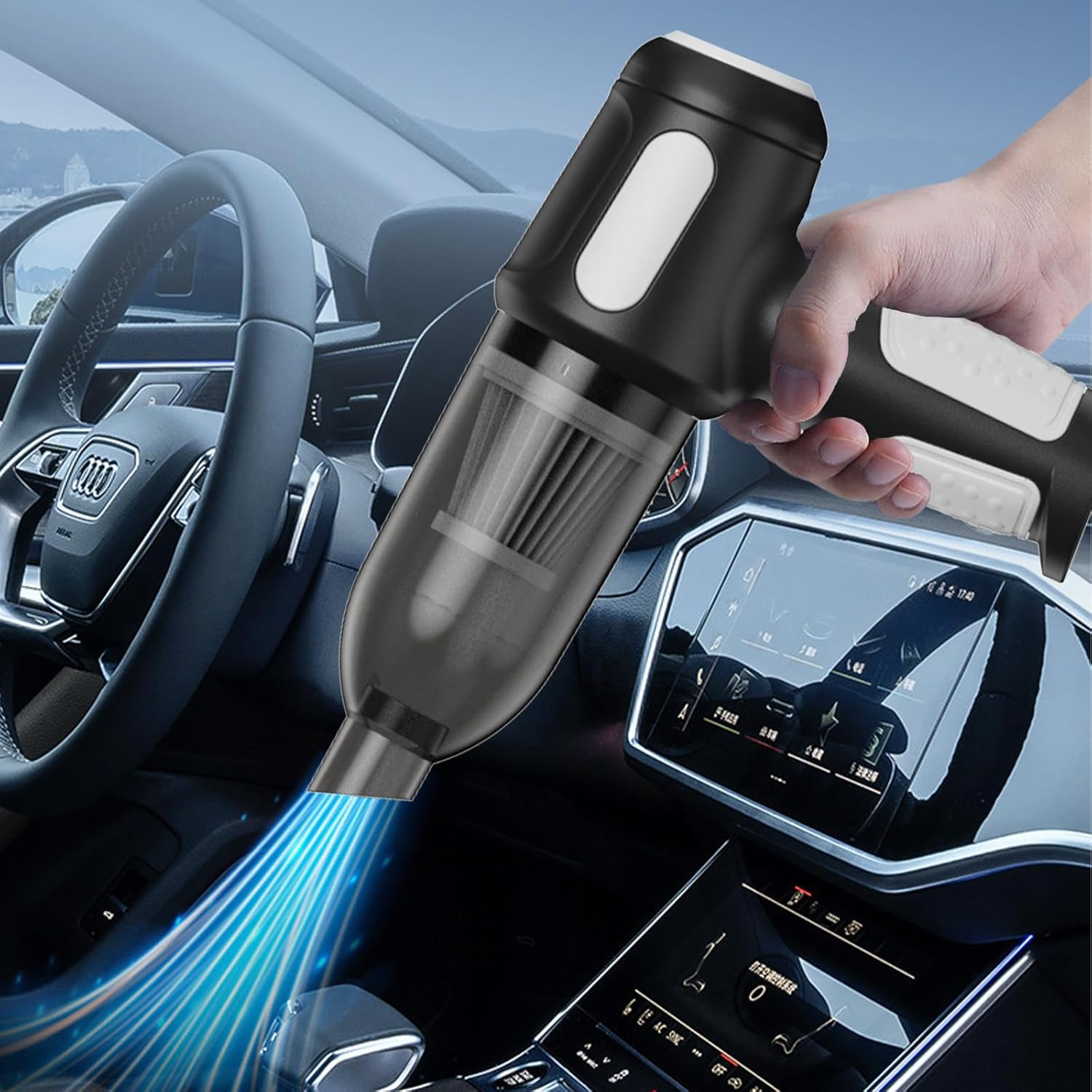 Car Vacuum Cleaner, Handheld Vacuum Cleaner, 22000Pa Strong Power Mini Vacuum Cleaner, Rechargeable and Portable Car Vacuum for Home,Keyboard,Pet (Black)