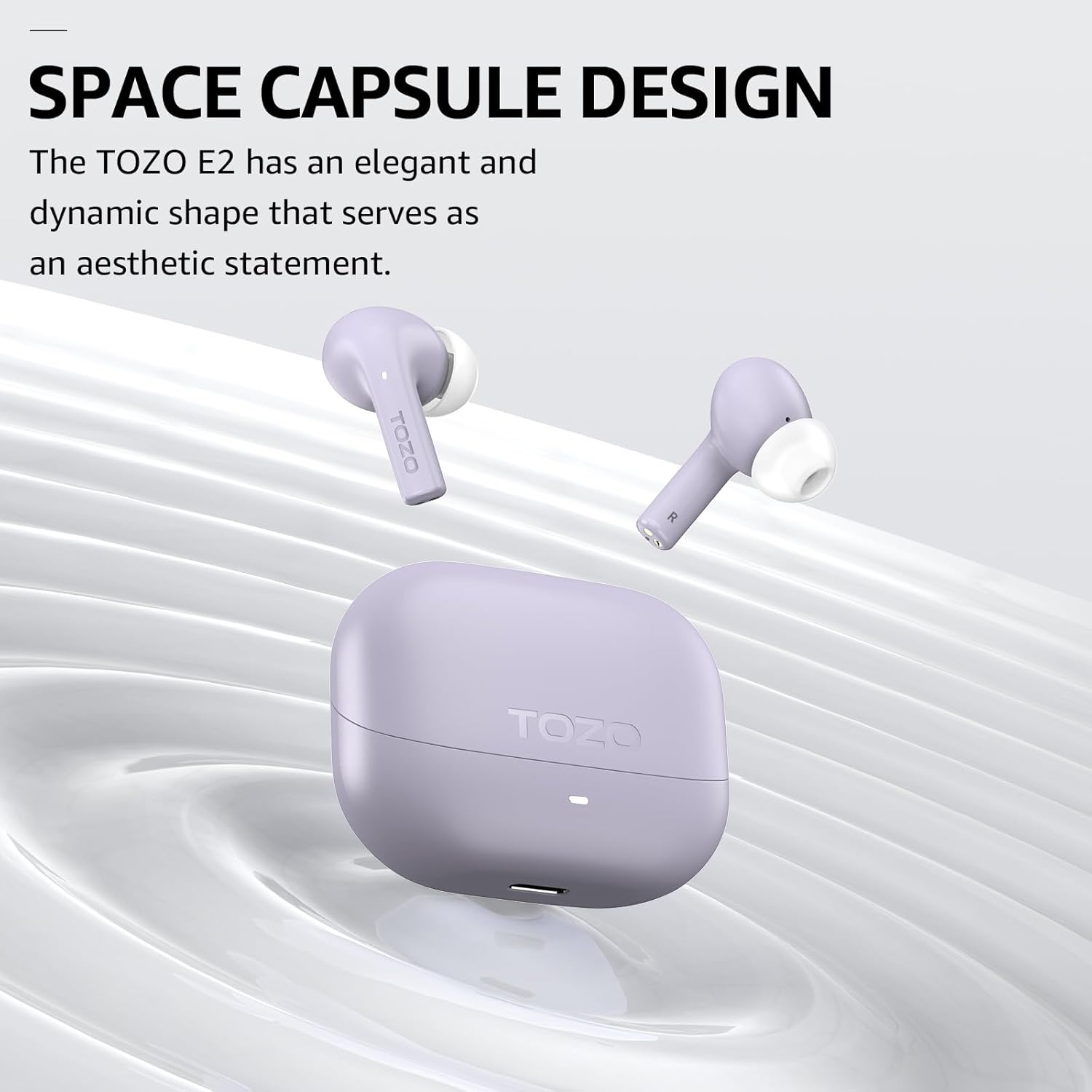 TOZO New E2 Wireless Earbuds with Call Noise Cancellation, App Customize 32 Eqs, 10Mm Drivers Powerful Bass, 30H Playtime, 2 Mics for Clear Calls, Bluetooth 5.3 Headphones, Comfort Fit In-Ear Headset image number 3