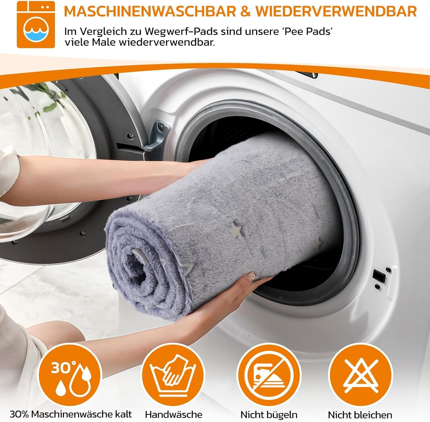 PICK for LIFE Pet Urine Mat, Washable Puppy Pads Mat for Dogs, Quick Absorbent, Pet Hygiene Mat for Puppies, Old or Incontinent Dogs, 70 X 100 Cm image number 5