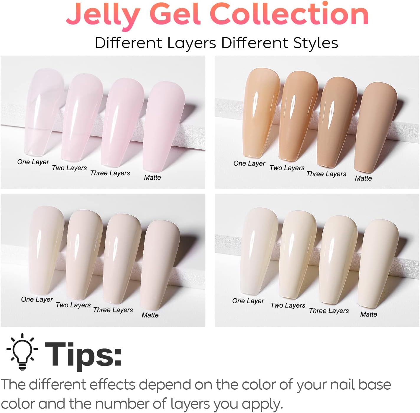 AIMEILI Neutral Colors Gel Nail Polish Soak off U V LED Hema Free Gel Nail Art DIY Gel Nail Manicure Kit Set of 4Pcs X 10Ml - Kit Set 23 image number 1