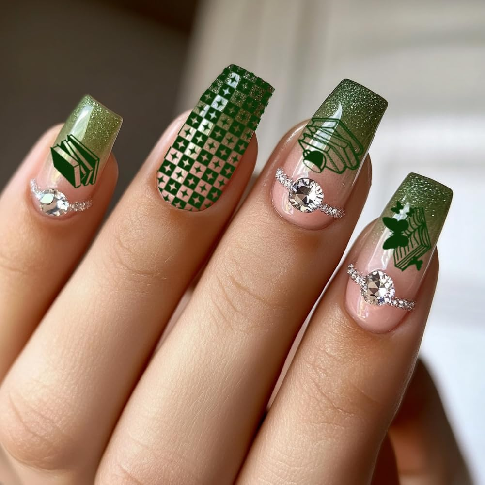 PH Pandahall 3Pcs Reading Book Nail Stamp Plate Book-Lover Theme Nail Art Templates Stainless Steel Image Plates Owl Flower Art Stencils for Back to School 4.7X2.3 Inch image number 4