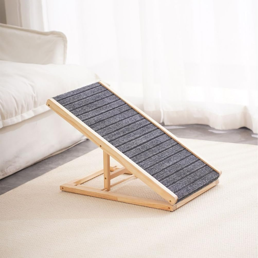Dog Stairs Ramp, Foldable Dog Ramp, Non-Slip Wooden Folding Safety Pet Ramps for Car High Bed Sofa, Adjustable Safety Dogs Stairs for Small & Large Old Dogs & Cats image number 5