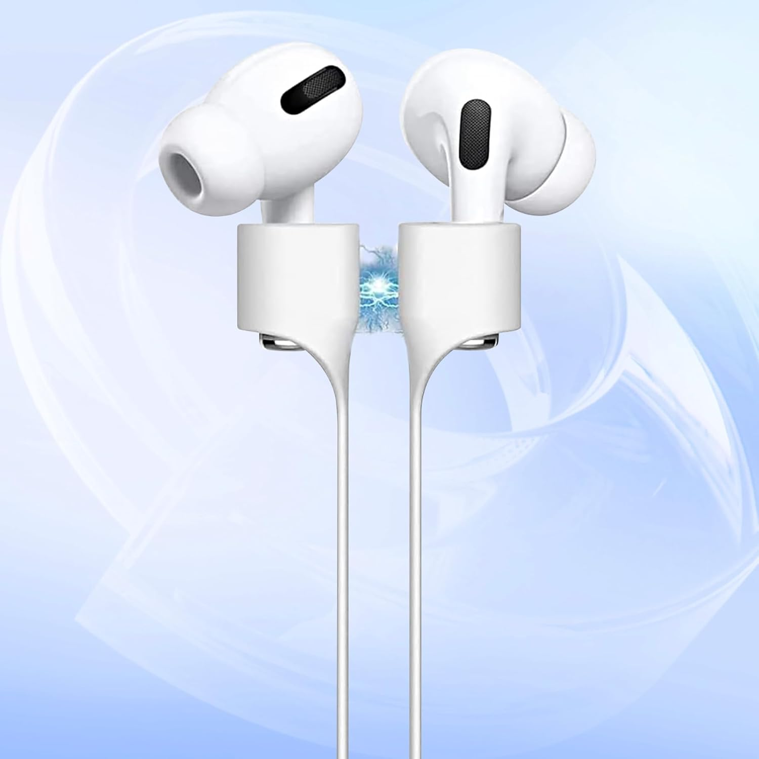 Magnetic Anti-Lost Straps for Airpods,Colorful Soft Silicone Sports Lanyard, Neck Rope Cord。2Pack