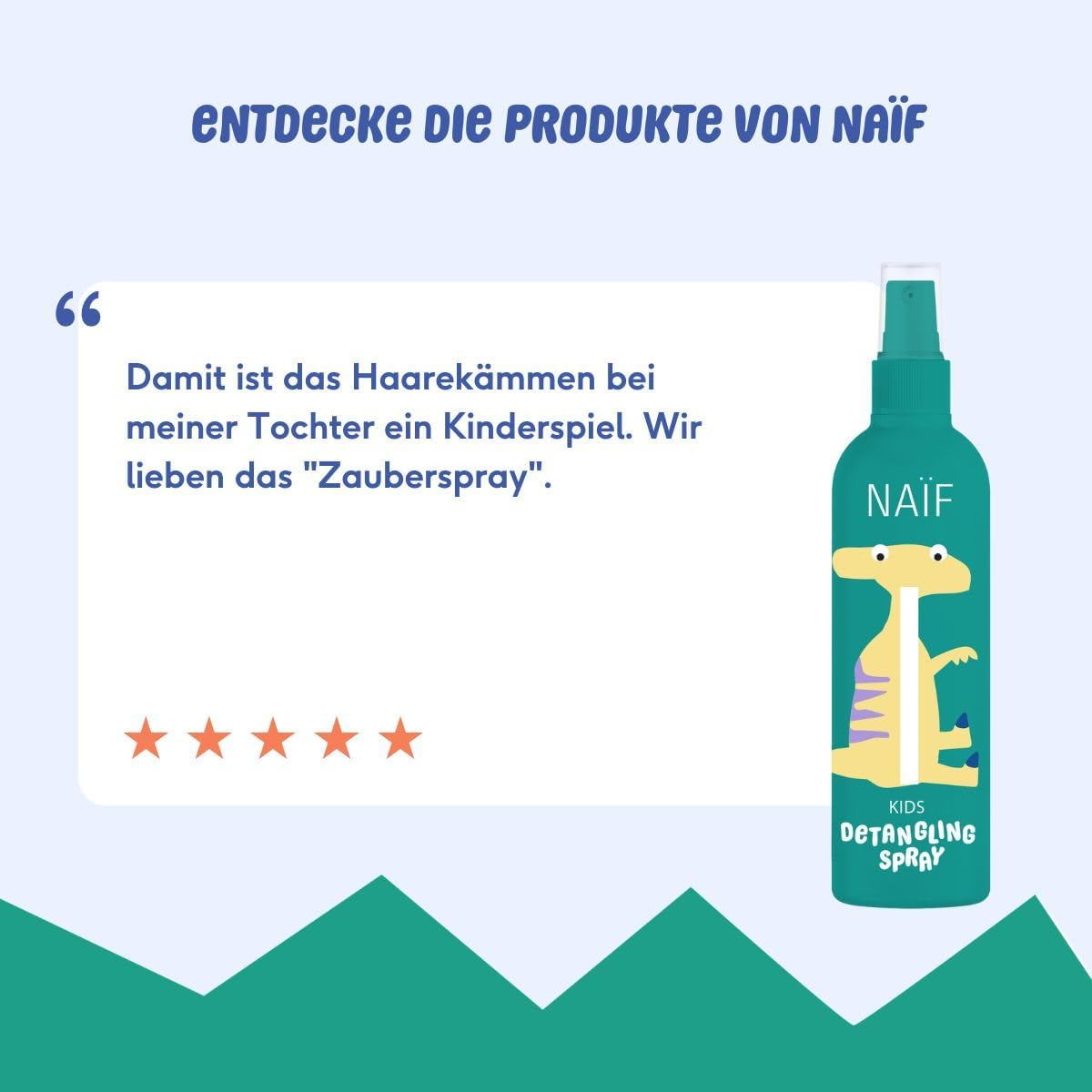 Na&iuml;f - Detangling Spray for Hair - for Soft, Easy to Comb Hair - for Children - Gentle Formula - 0% SLES - Dermatologically Tested - Natural Origin - 200Ml image number 5