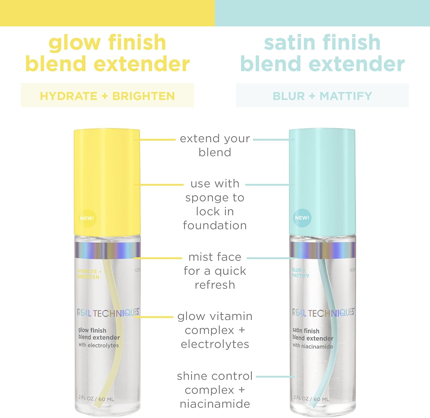 Real Techniques 4225 Real Techniques Glow Finish Extender 60 Ml, 280 Gram, White image number 5