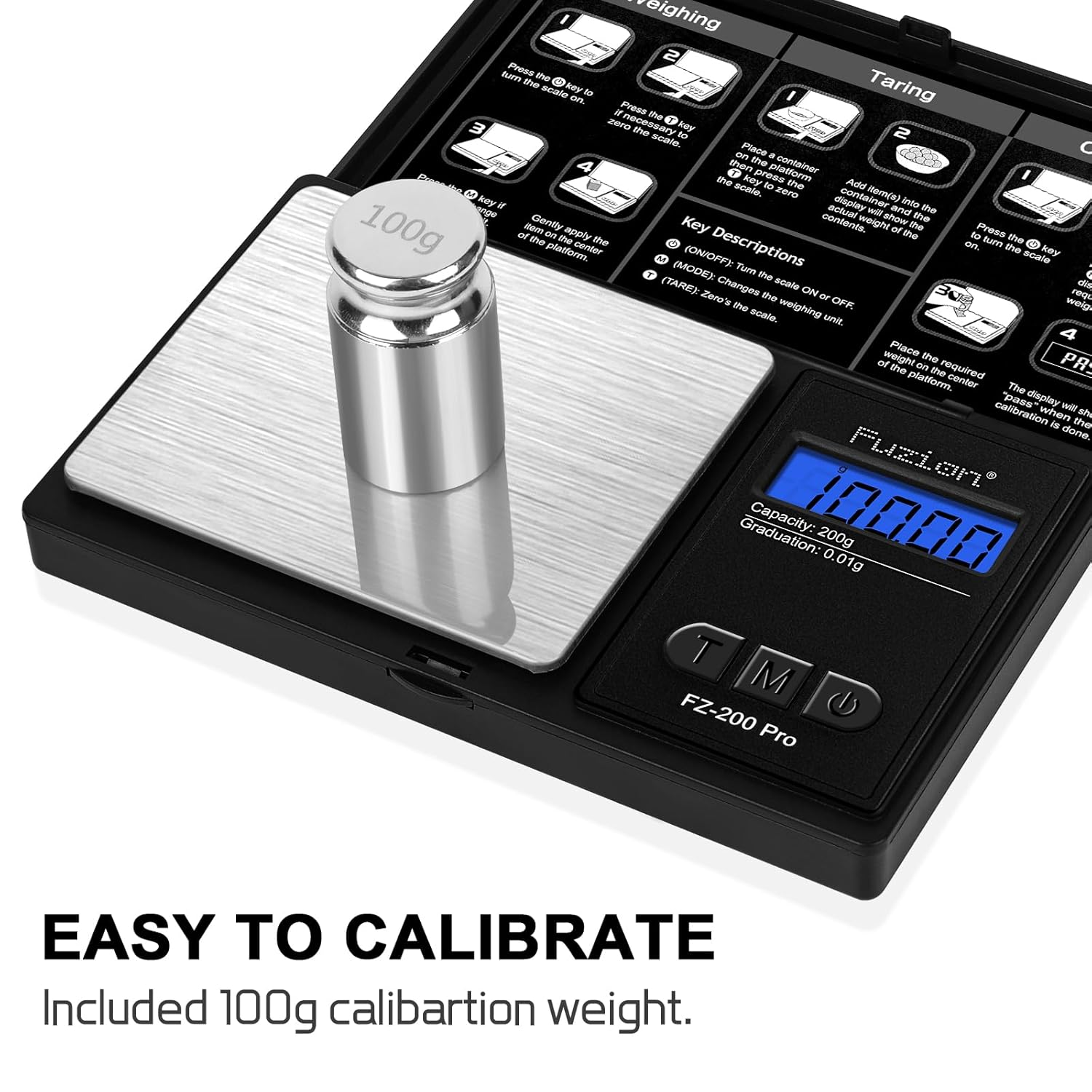 FZ-200 Pro Digital Pocket Scale, Black - Silver image number 6