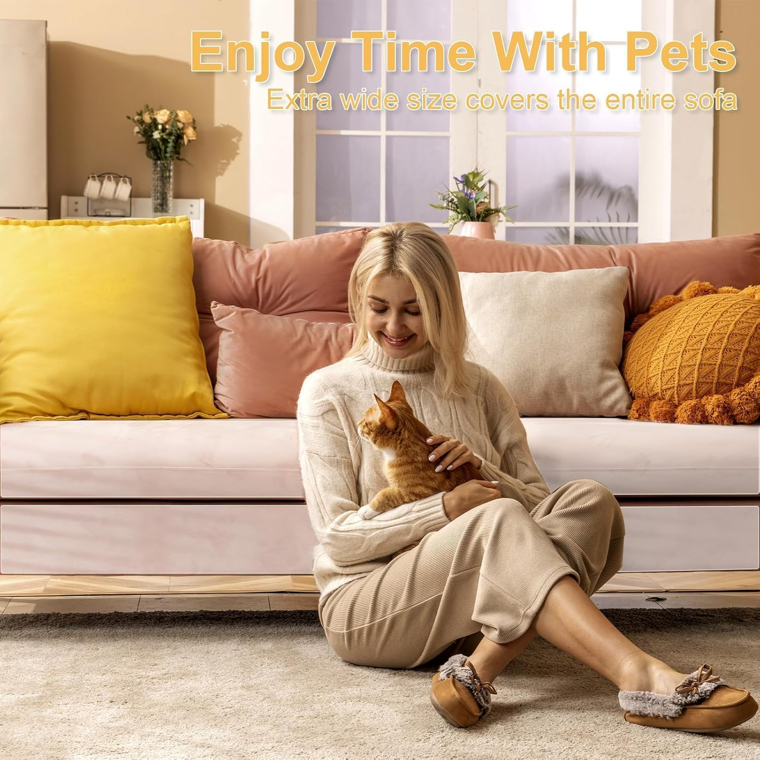 Rigidstone Scratch Protection Cat Tape, Sofa Transparent Scratch Protection Cat Scratch Protection 5 M X 30 Cm Scratch Film Self-Adhesive for Cats Furniture Couch Door Wall Scratch Repellent image number 3