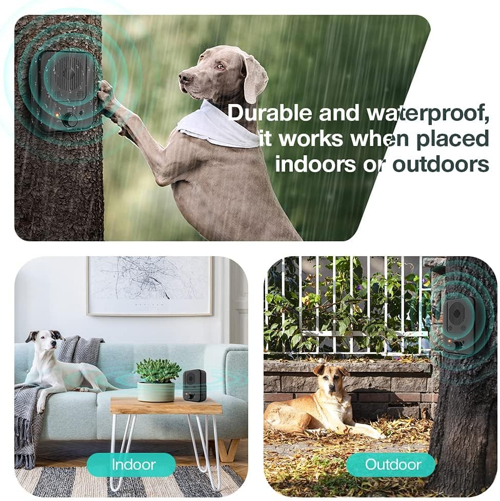 Anti Bell Device Dogs, 3 Modes anti Bell for Dogs, 33 FT Rechargeable Anti-Bark Ultrasonic Device, Automatic Anti-Bark Medium for Dogs for Small Large Dogs, Dog Bark Stopper Indoor image number 1