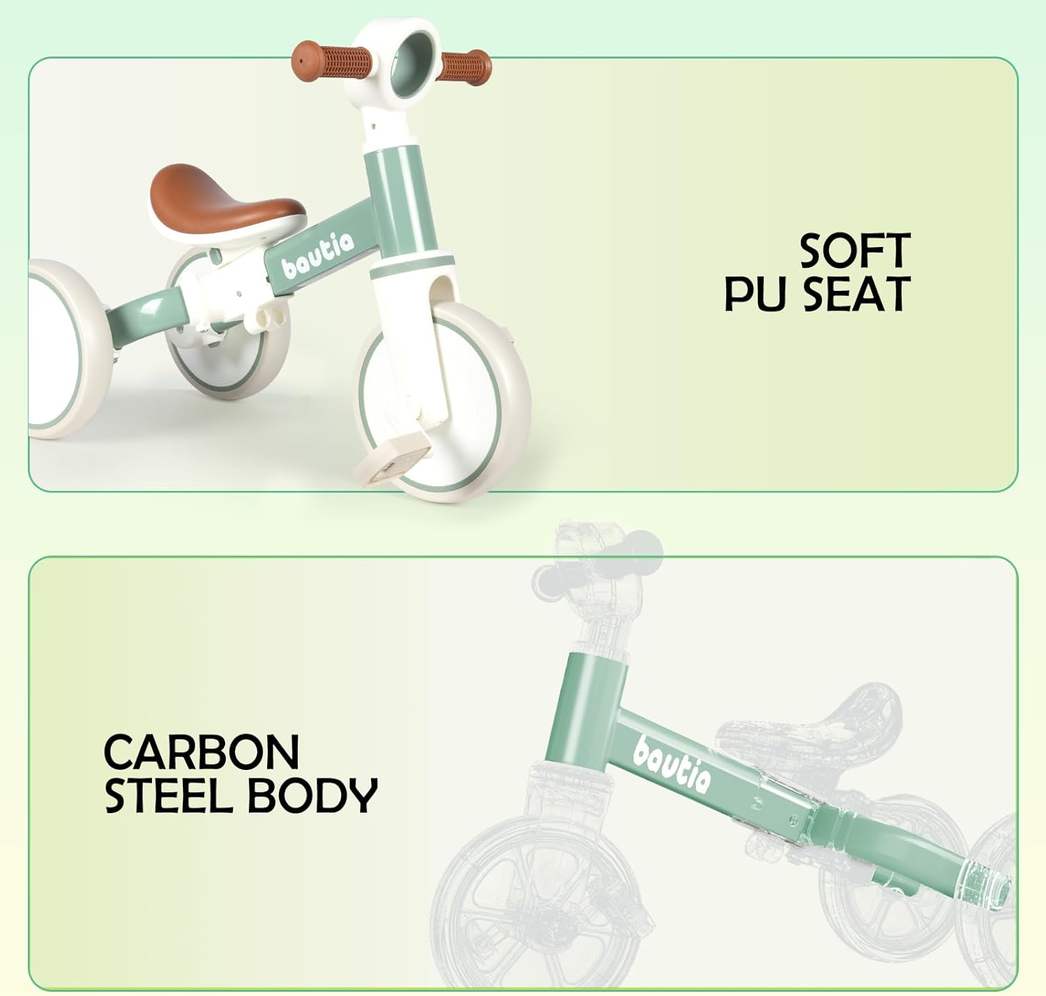 4 in 1 Tricycle for Toddlers 1-3 Baby Balance Bike 1 2 Year Old Boy Girl Gift, Bicycle for Kids Toy with Removable Pedals image number 4