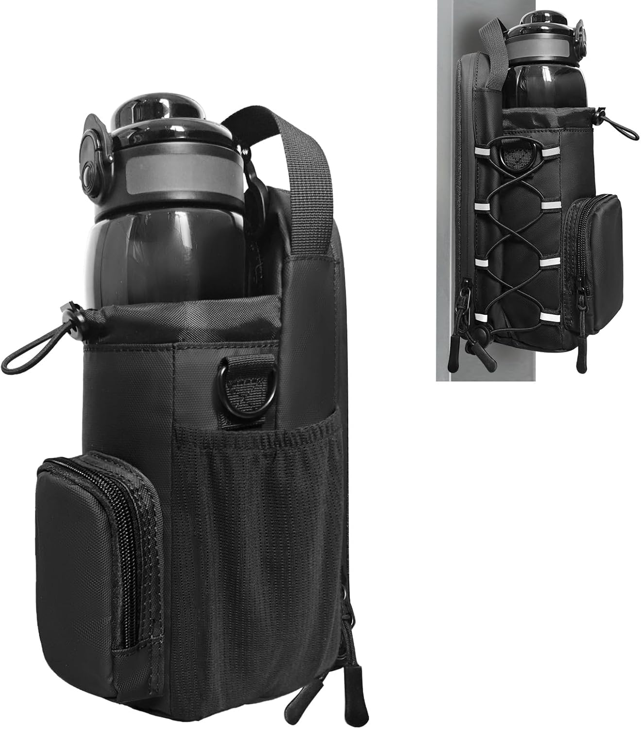 Magnetic Gym Bag for Men and Women, Magnetic Water Bottle Holder for Gym, Small Gym Bag, Gym Gifts for Women and Men, Black, Movement image number 1