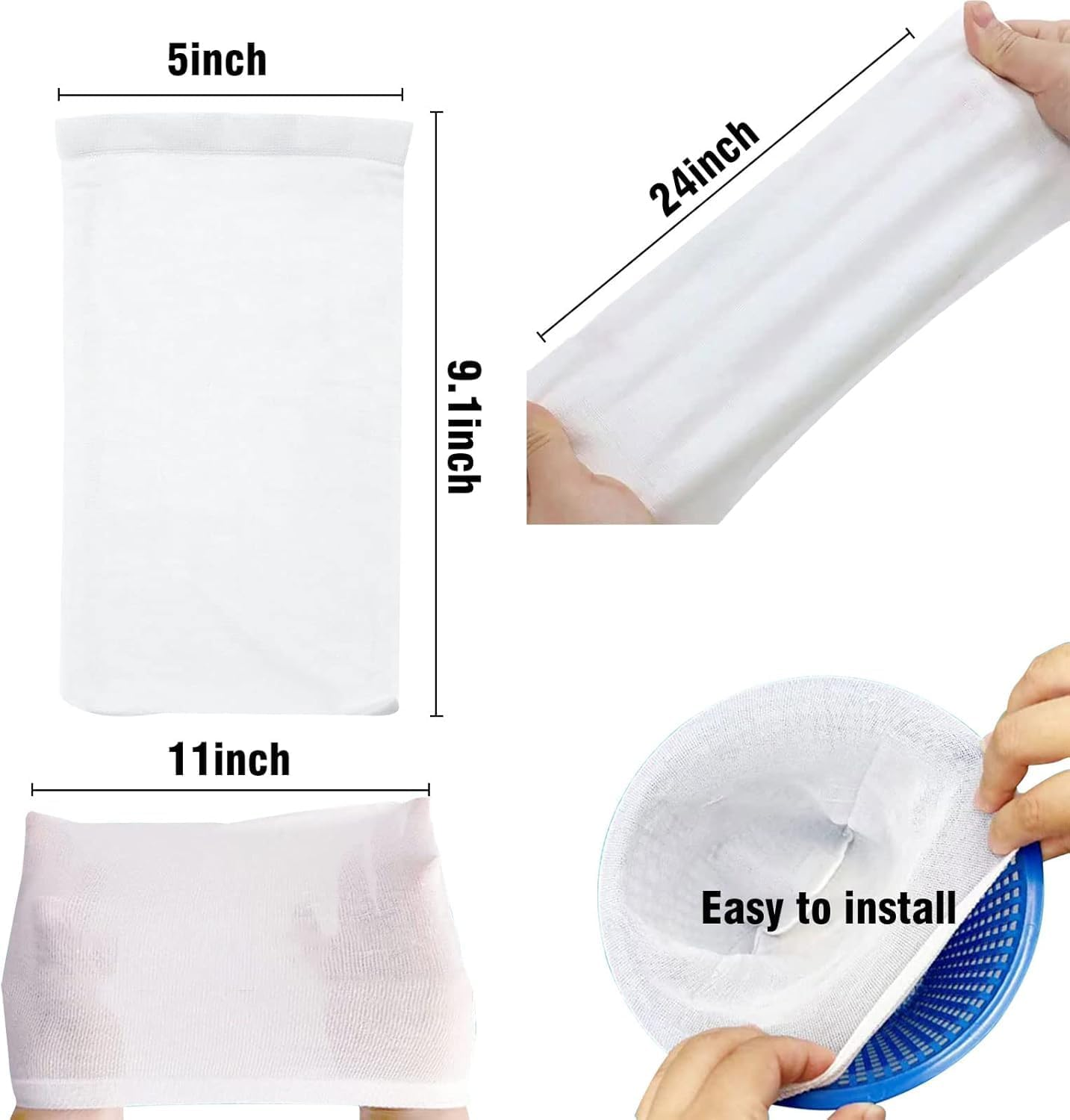 30PCS Pool Skimmer Filter Socks for above Ground and Inground, Pool Skimmer Basket Nets, Ultra Fine Mesh Screen Socks for Pool Skimmer Basket image number 2