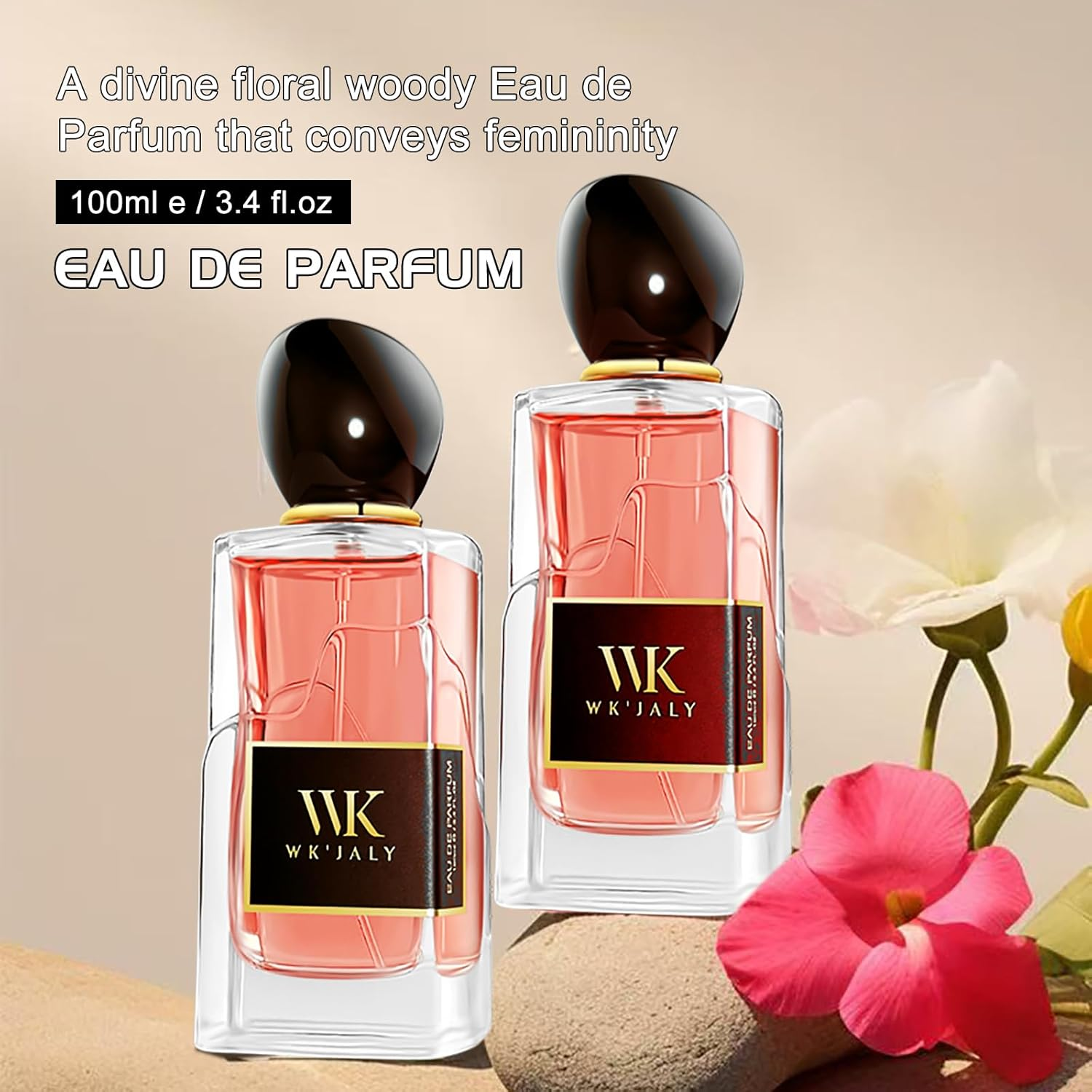 WK JALY Divine Floral Woody Eau De Parfum Spray, with Notes of Rose, Jasmine, Long-Lasting Fragrance, Women'S Perfume, 100Ml image number 2