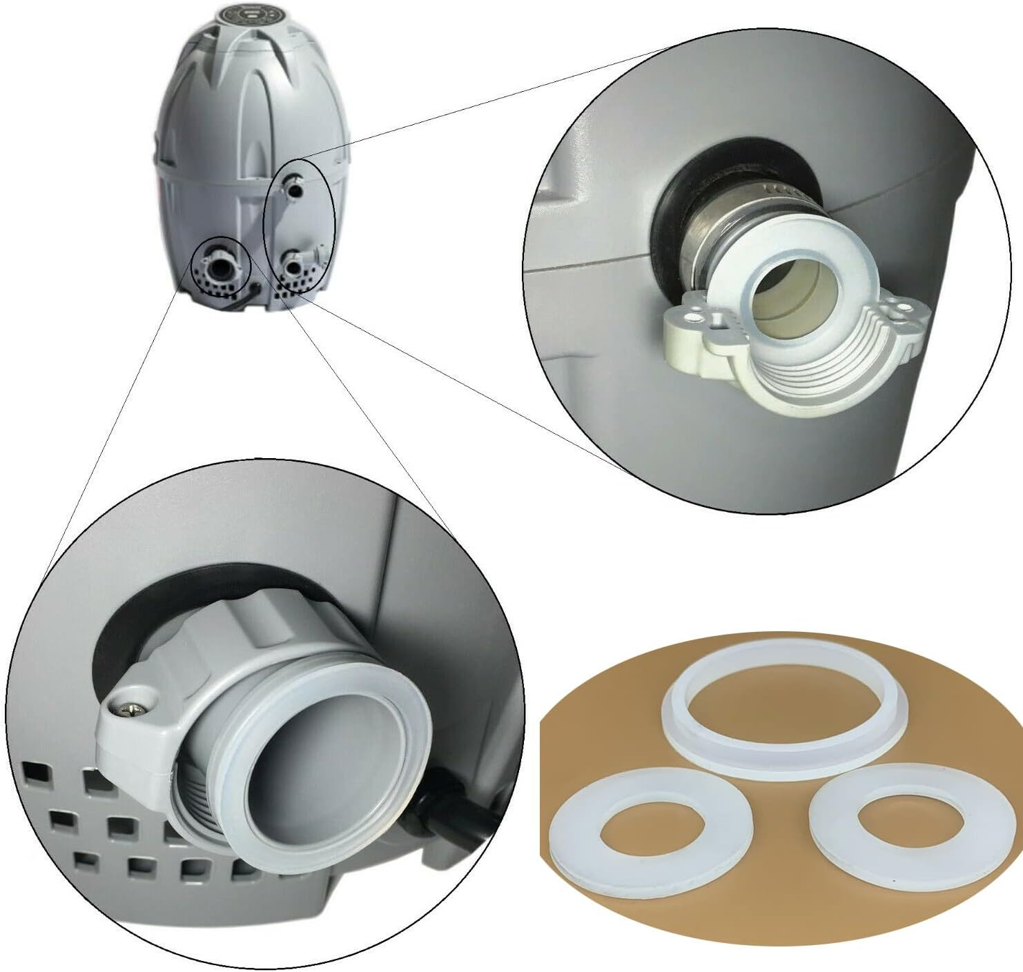 Hot Tub Heater Parts Are Suitable for Lay-Z-Spa Coleman'S Water Pump Sealing Modification Kit, Compatible with Airjet, Springstaditi, Island (2 A/4 B/C) image number 2