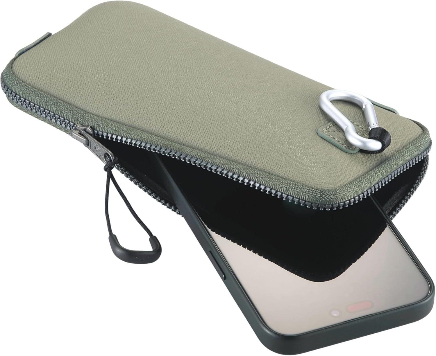 Onejoy Phone Sleeve Lightweight Cell Phone Pouch for Mobile Protection, Slim Fit and Durable, with Clip-On for Easy Carrying, Enough for 6.1" to 6.9" Phone [ Olive ] - Blue image number 7