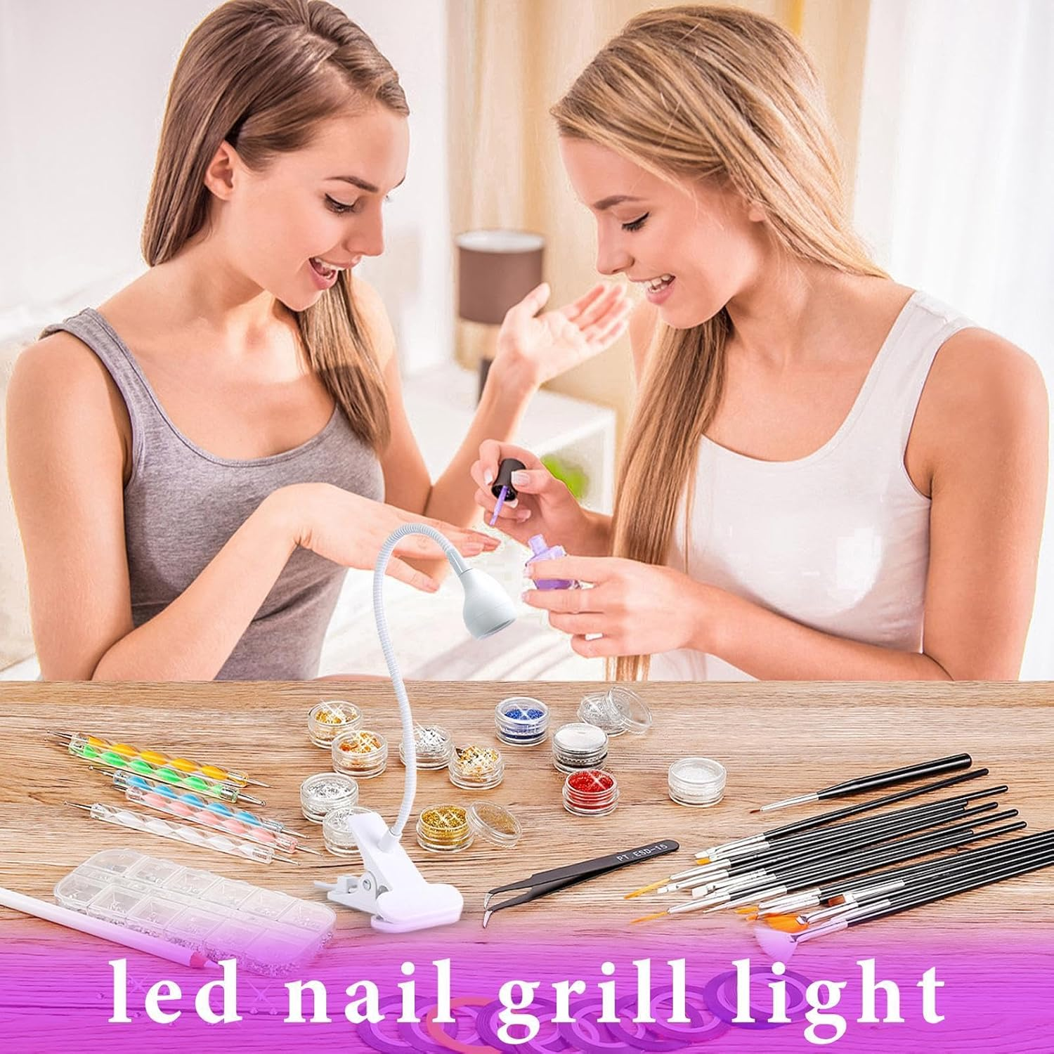 Huayeex Gooseneck UV Lamp for Gel X Nails - Gooseneck LED Nail Light for Gel Nails, Clamp Nail Lamp,Small USB Portable Manicure Dryer Nail Accessories for Home Salon, Fast and Even Curing image number 2