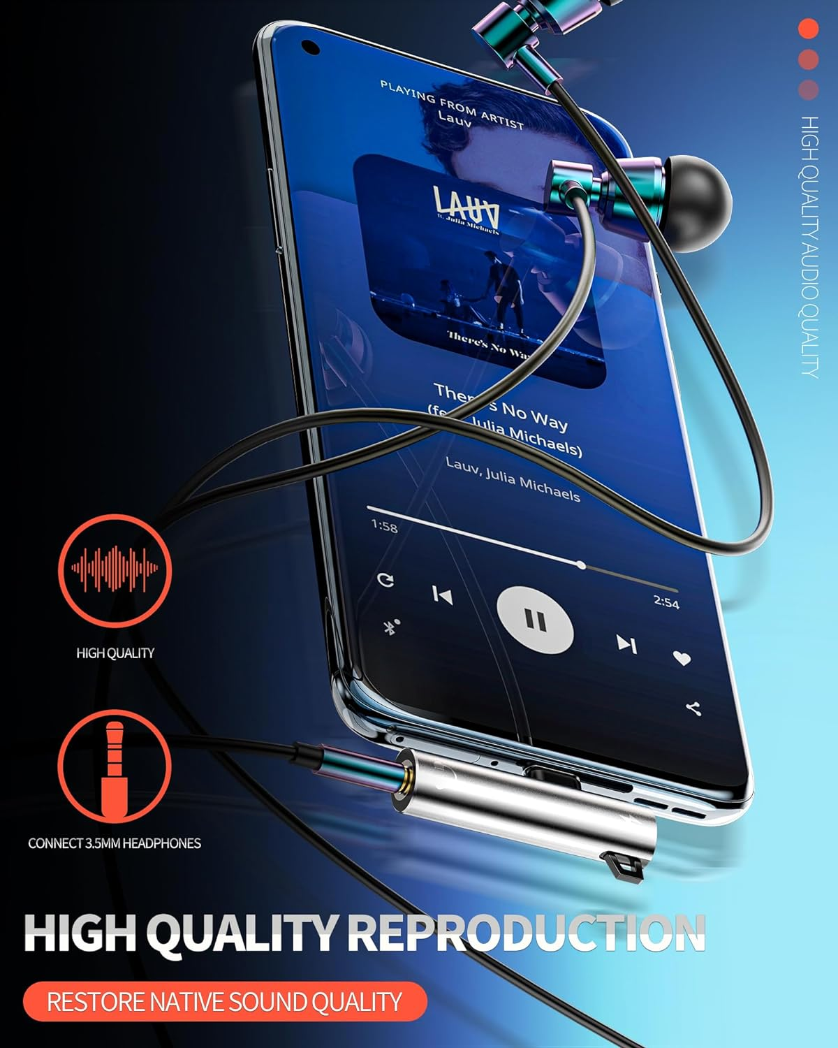 USB-C to 3.5Mm Splitter for Apple Iphone 15 Pro Max plus Charging Audio Headphone Adapter (2In1) DAC Type C Jack Charger Accessories Aux Cord Compatible for Samsung Galaxy Ipad 10、Air4/5、Mini6、3.5+Tp image number 2