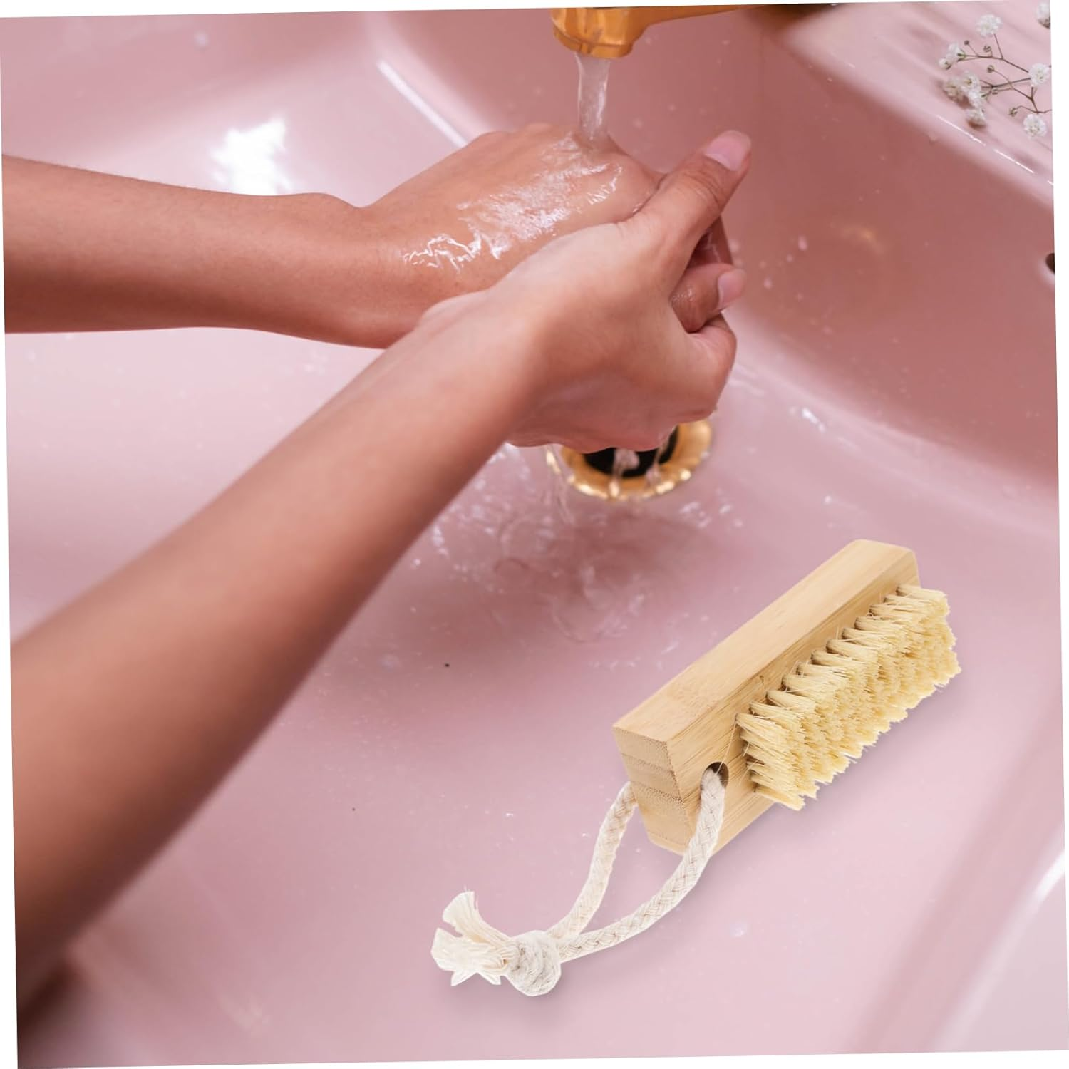 NULYLU 2Pcs Heavy Duty Bamboo Sisal Nail Brush for Fingernails Cleaning Professional Nail Scrubber image number 3