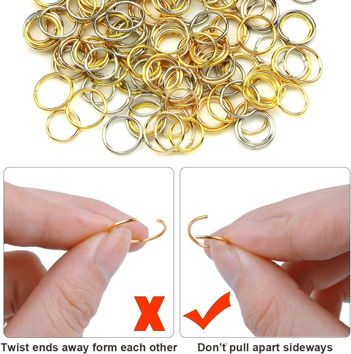 180Pcs Hair Rings, Hair Hoops Braid Rings Hair Loop Clips for Punk Hip-Hop DIY Hairstyle Decoration 3 Colors /2 Sizes image number 3