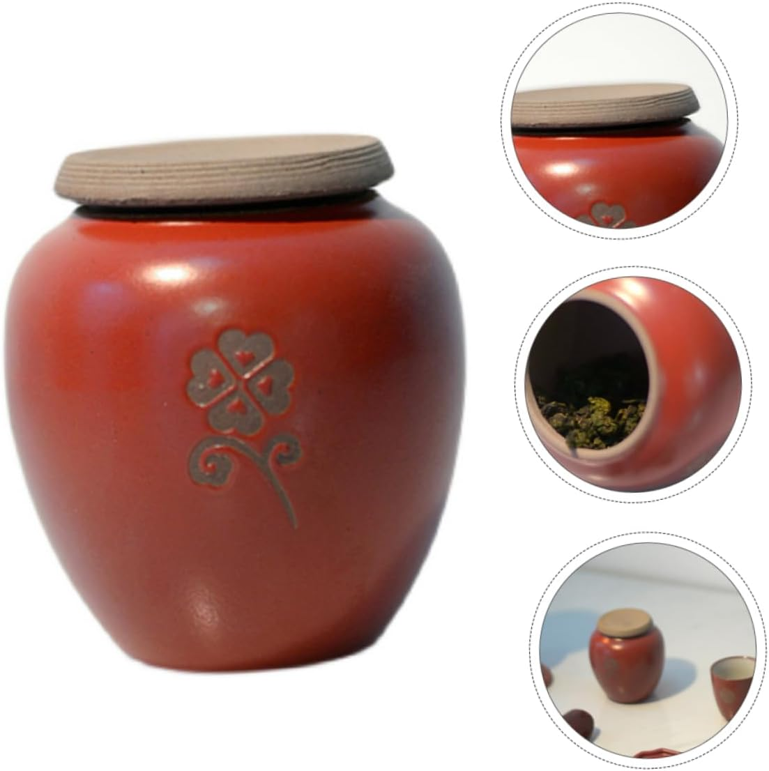 LABRIMP Retro Tea Canister Ceramic Jar Tea Storage Jars Storage Containers Home Decor image number 2