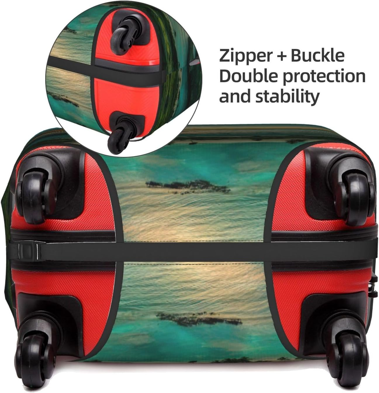 Odddot Sunrise over Hanauma Bay Oahu Hawaii Print Travel Luggage Cover,Suitcase Protector Cover, Washable Baggage Covers,For 18-32 Inch Luggage, Sunrise over Hanauma Bay Oahu Hawaii, Small image number 2