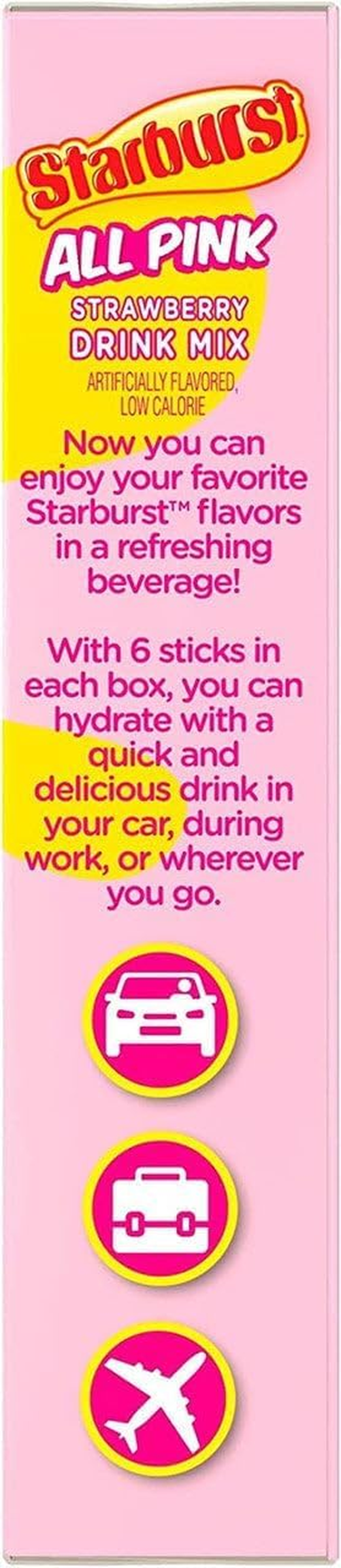 Starburst Singles to Go Powdered Drink Mix, Strawberry, 1 Box with 6 Packets - 6 Total Servings
