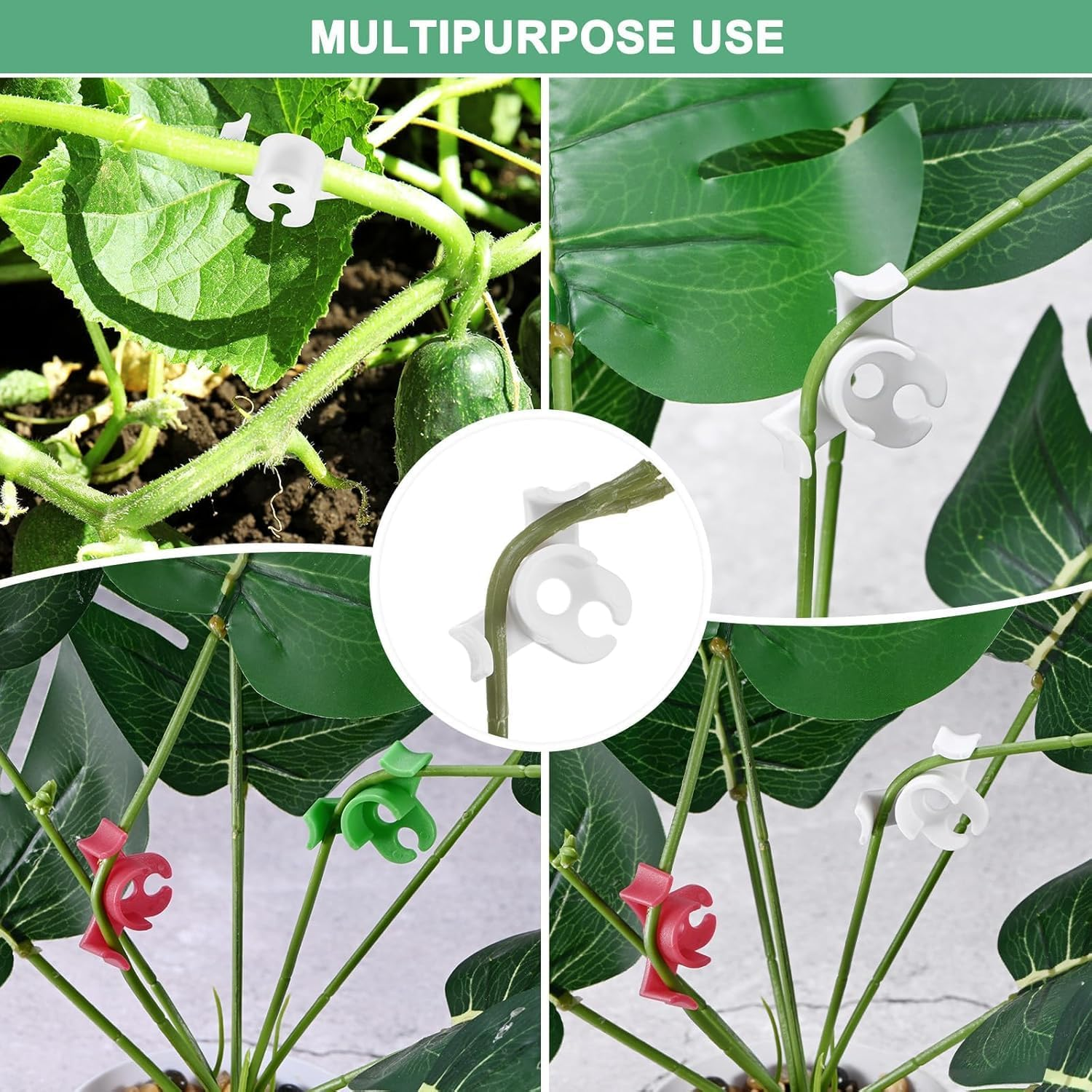 Plant Training Clips 90 Degrees Stem Trainer Clips, 40 Pieces Plants Bud Bender,Low-Stress Plants Training Clip,90&deg; Planting Stem Bender Low Stress Planting Branch Trainer Clips for Flower, White image number 4