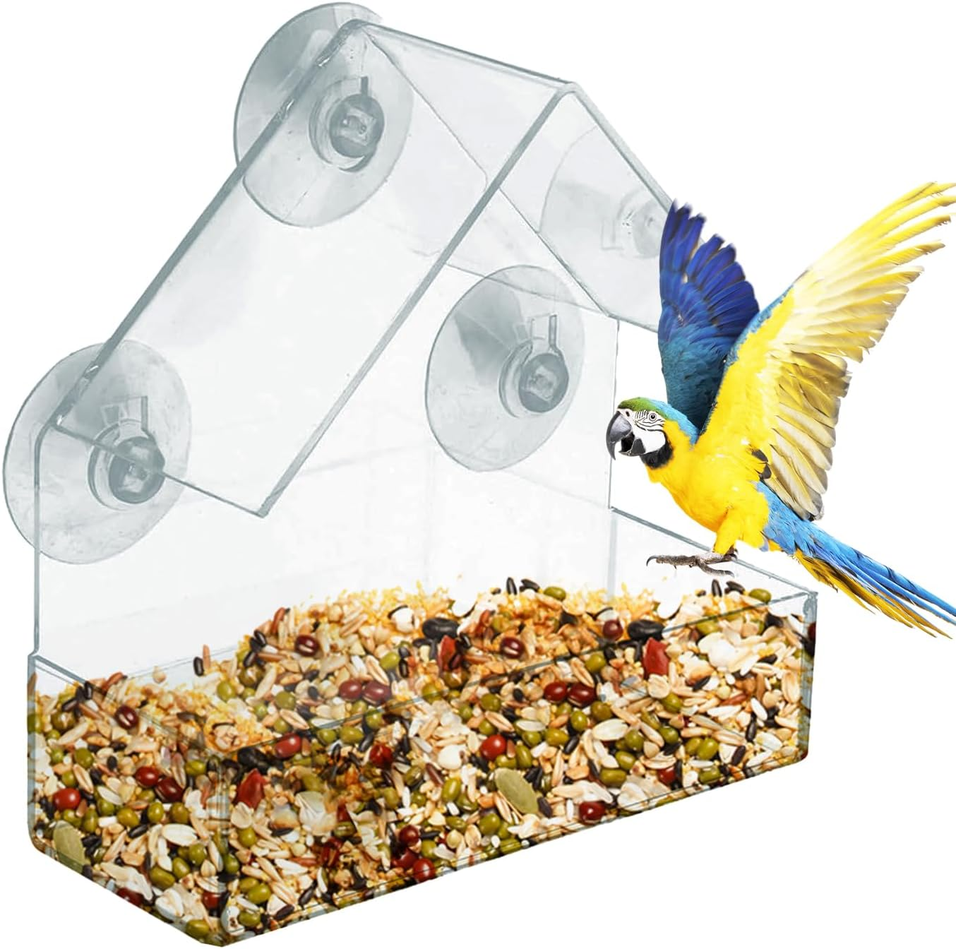 Window Bird Feeder &ndash; Clear Acrylic Bird Feeder for Outdoor Birds, Easy to Mount and Perfect for Bird Watching image number 2