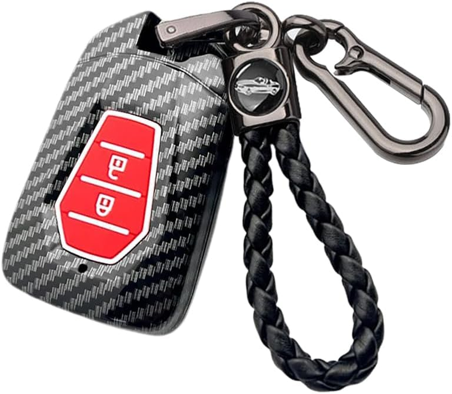 Ontto Luminous Car Key Fob Cover Fit for Isuzu D-Max MU-X D Max AT35 for Mazda BT50 Pickup 2020 Onwards 2023 2024 Key Holder Plastic Smart Shell Case Keyring Keychain Accessories 4 Buttons Black