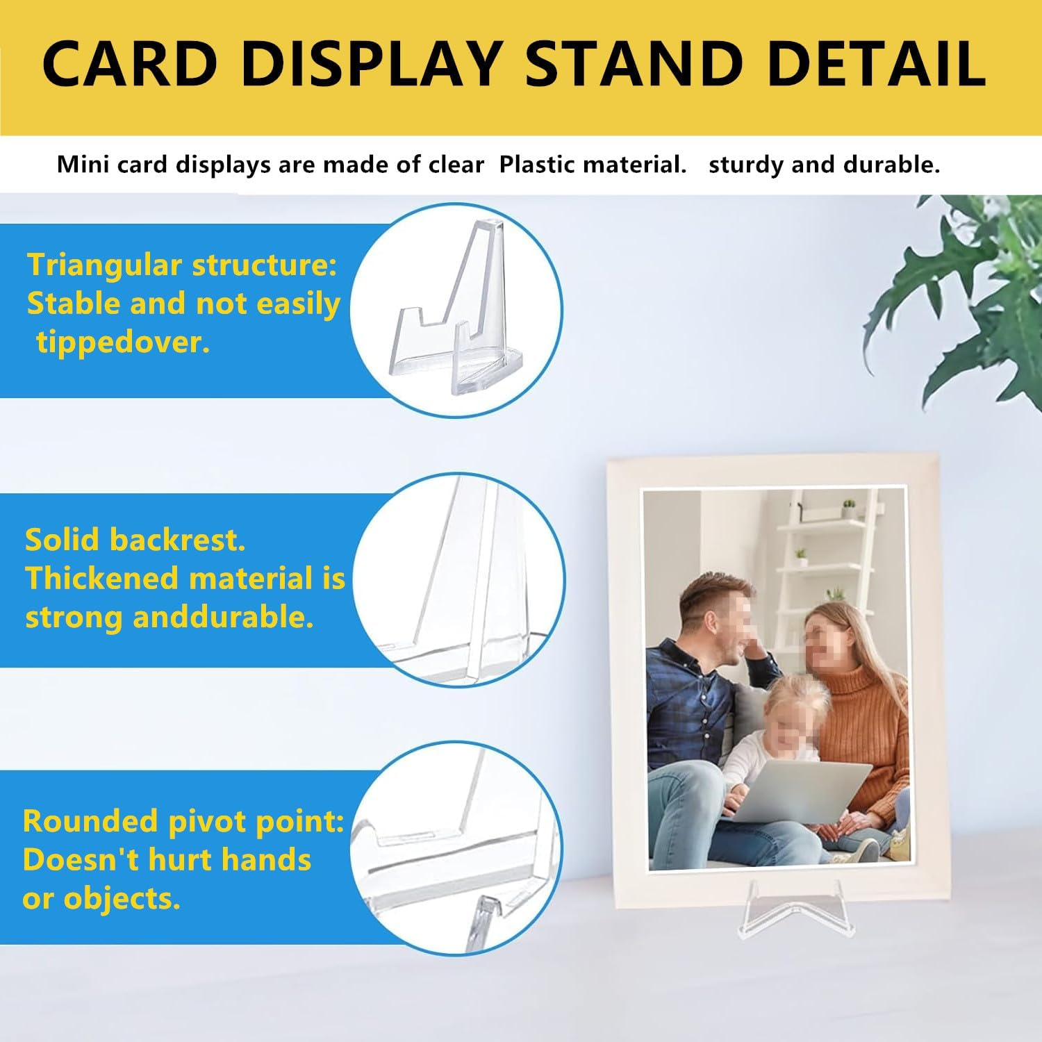 Card Display Stand, Acrylic Card Display Clear Mini Card Stands Sports Card Holder for Display Challenge Medals Baseball Card Trading Cards Coin Graded Card(30 Packs)