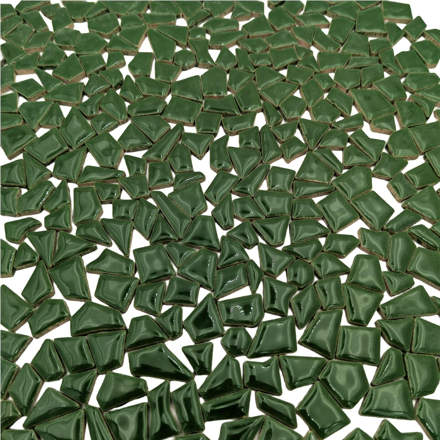 1.1LB Irregular Ceramics Mosaic Tiles, Mosaic Pieces Stones for DIY Mosaic Making Craft Hobby Arts Home Wall Decoration (Green) image number 1
