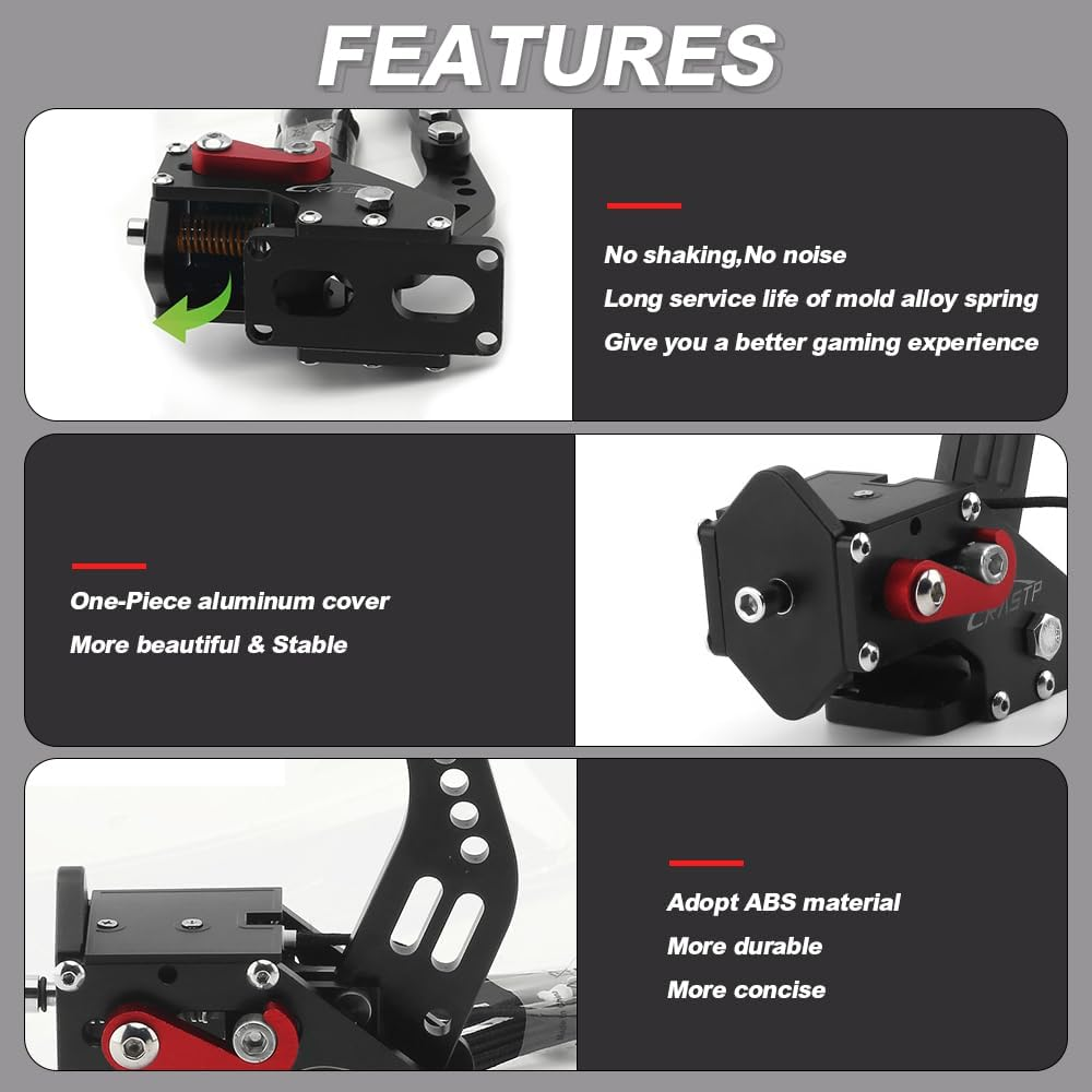 RASTP 64Bit PC USB Handbrake SIM for Racing Games Logitech G27 G25 G29 T500 T300 FANATECOSW LFS DIRT Rally.2,Black,Without Clamp image number 6