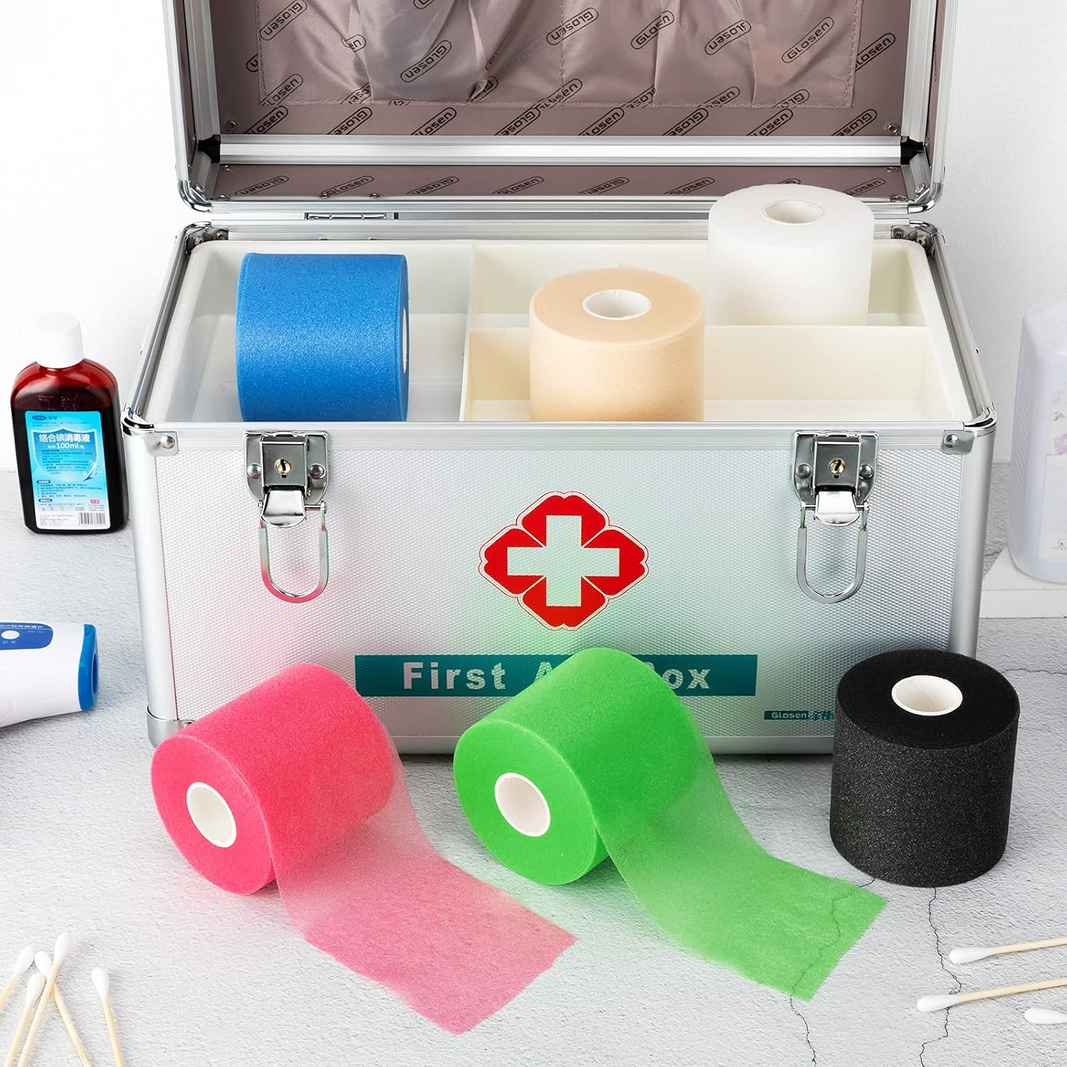 6 Pieces Foam Underwrap Athletic Foam Tape Sports Pre Wrap Athletic Tape Sports Tape for Ankles Wrists Hands and Knees, 2.75 X 30 Yards (Wheat, White, Blue, Green, Pink, Black)