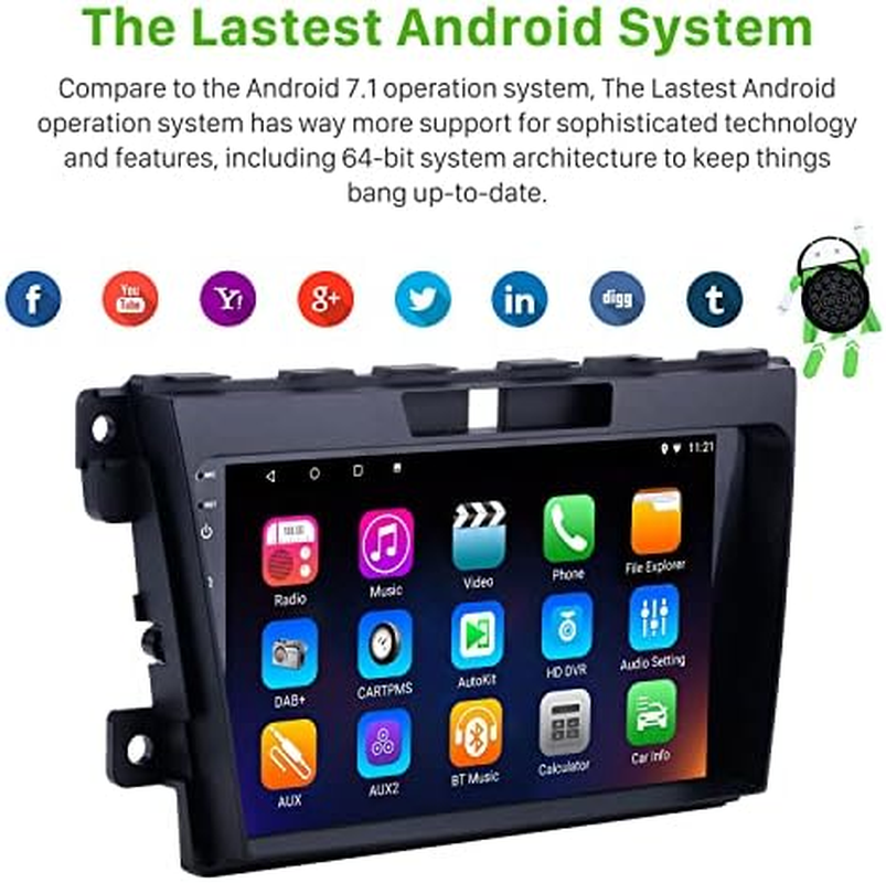 9 Inch Android 10 Car Stereo with GPS Navigation for Mazda CX-7 2007-2014 Car Multimedia Player image number 6