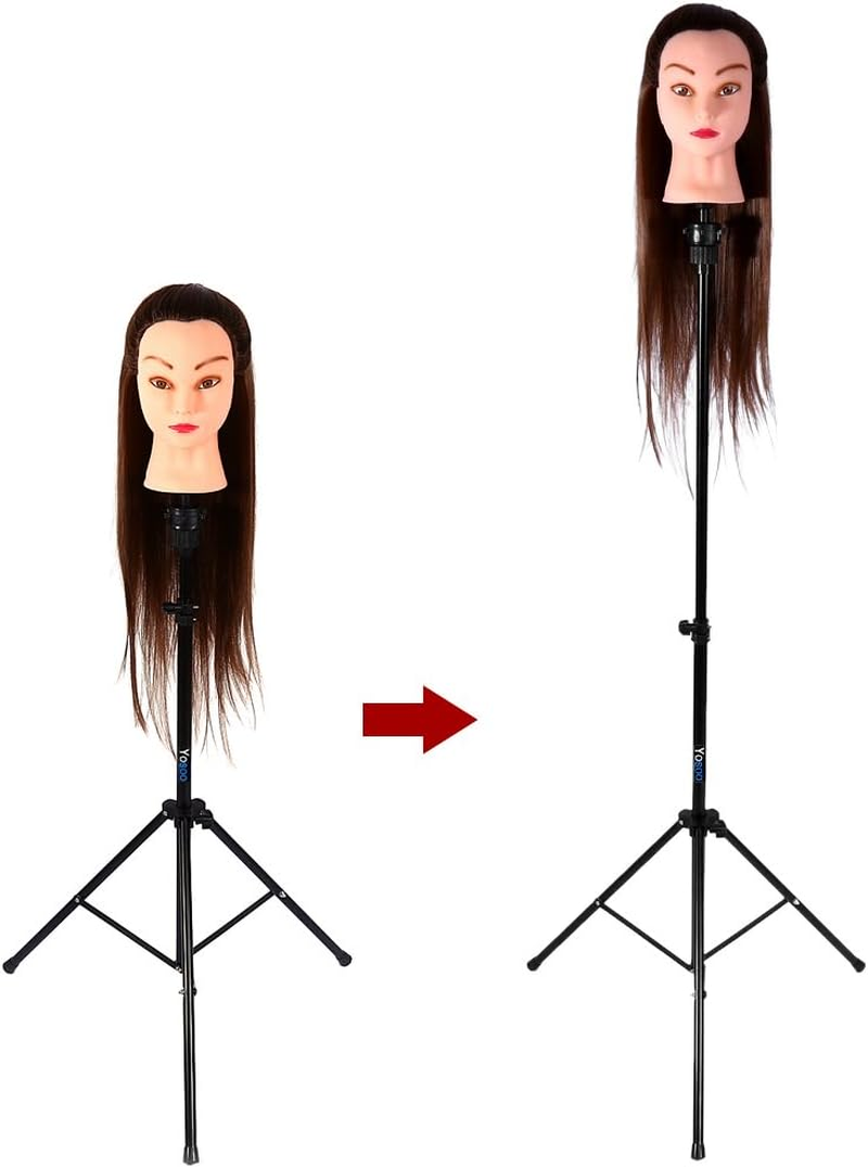 SOULONG Mannequin Head Stand, Adjustable Wig Holder for Hairdressing Training with Tripod, Suitable for Professional or Personal Use image number 6