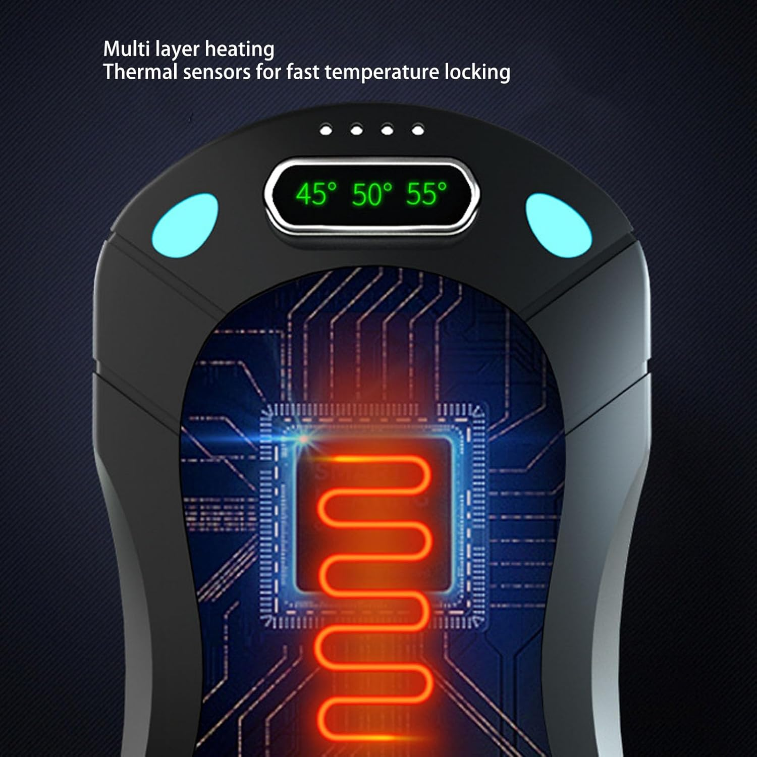 Magnetic Rechargeable Hand Warmers 2 Pack, 3 Level Temperature Control Portable Pocket Heater, 2500Mah Split Electric Handwarmers, for Camping,Golf,Travel image number 3