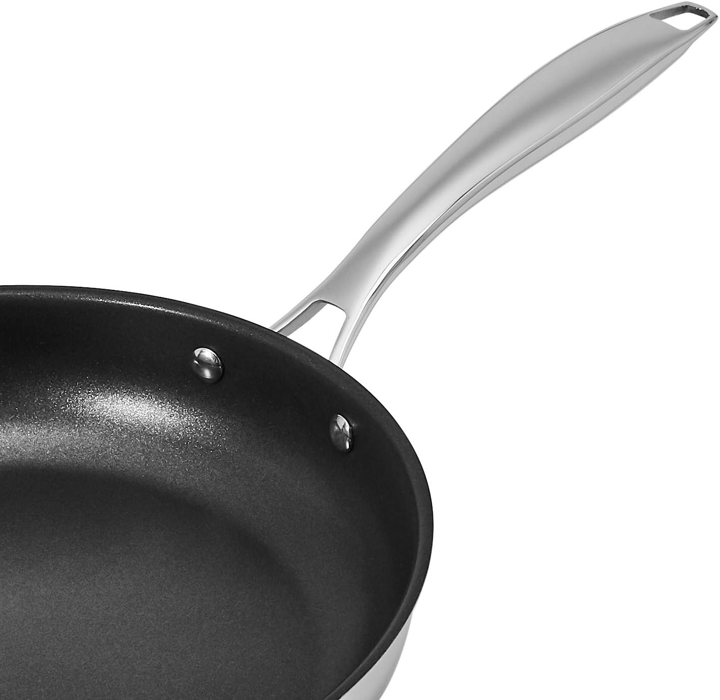 Amazon Basics 2-Piece Non-Stick Stainless Steel Fry Pan Set, 25.4 Cm and 20.32 Cm