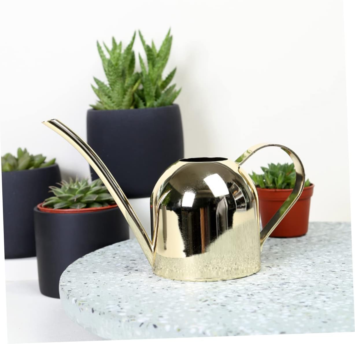 MERRYHAPY Hand Polished Stainless Steel Watering Can Automatic Nozzle for Succulent for Boys and Girls Flower Gardening image number 3