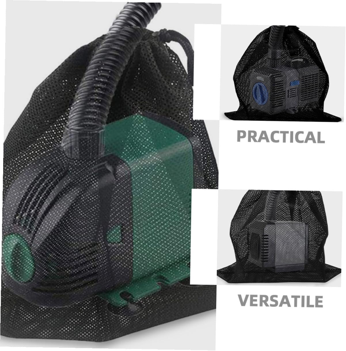Large Fine Mesh Pump Filter Bag with Drawstring Polyester Strainer for Outdoor Filtration Easy Installation and Reusable Water Pump Mesh Cover