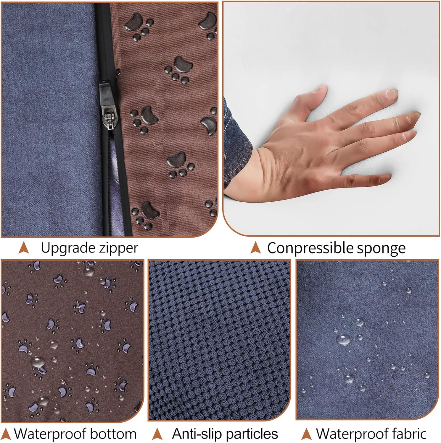 Kphico High Density Foam Pet Steps 3 Tiers, Non-Slip Stairs, Extra Wide Deep Ramp, Soft Ladder for Dogs and Cats - Best for Injured, Older Pets with Joint Pain - Includes Pet Hair Remover Roller image number 4