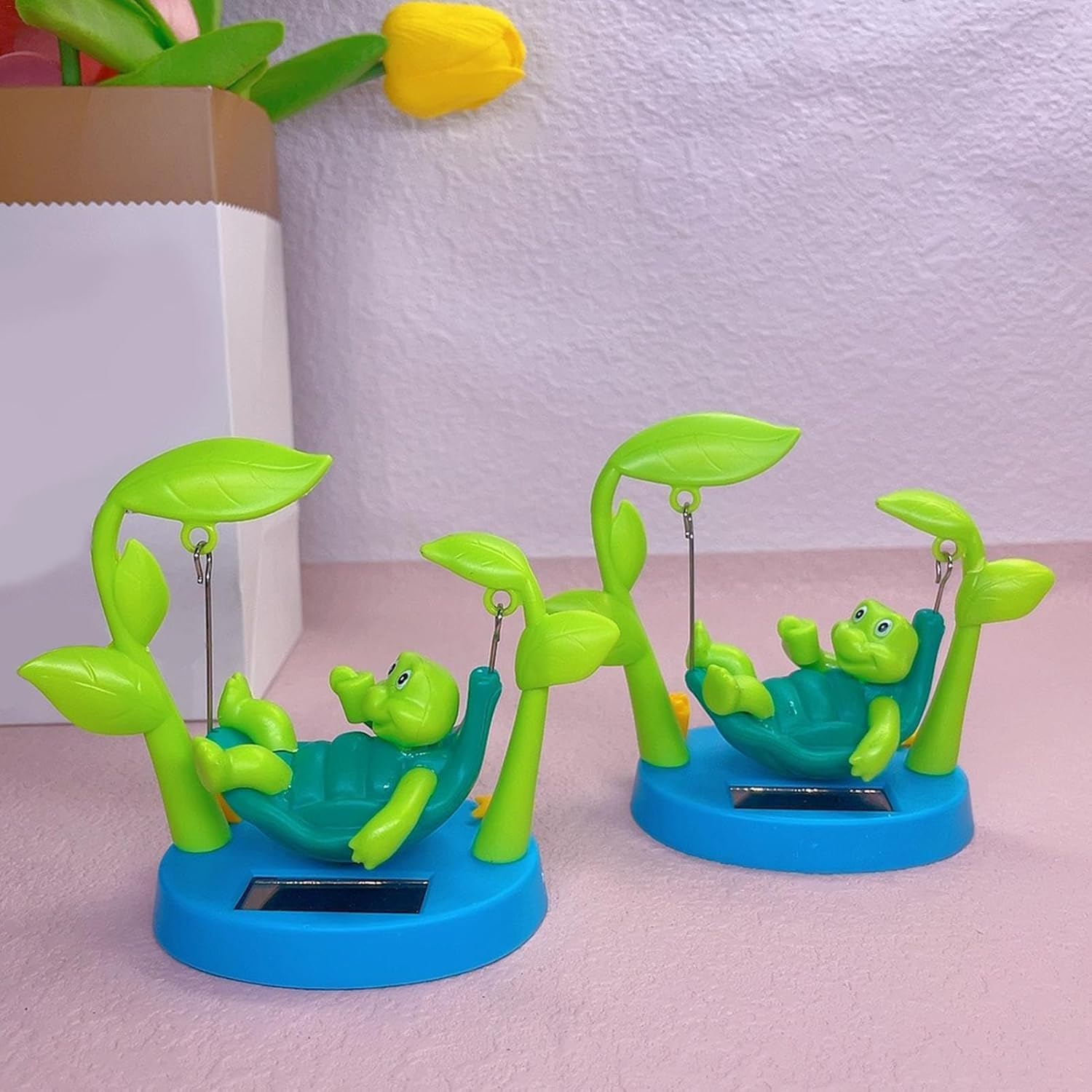 WADY Solar Powered Dancing Toys Solar Swinging Turtle, Cartoon Turtle Decor, Tortoise Figurines Car Cute Car Accessories Funny Turtle Dashboard Turtle Dashboard Decorations (Green) image number 6