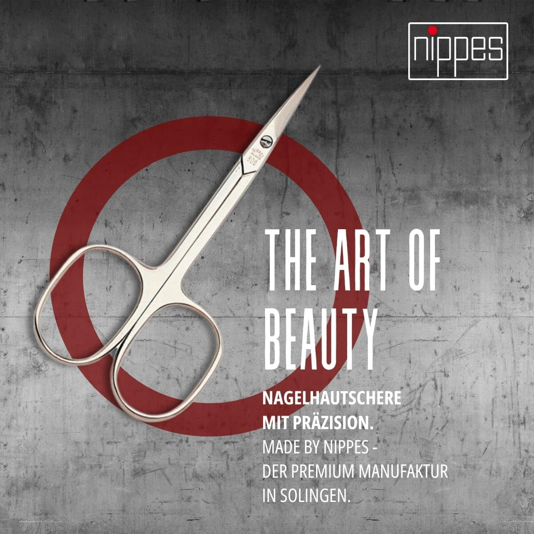 Nippes Solingen Professional Cuticle Scissors, 9 Cm, Scissors with Clasp Straw, Curved and Hardened Tip, Complement to Any Pedicure and Manicure Set, Quality from Solingen image number 3