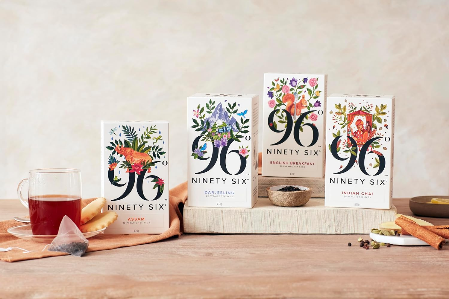 96&deg; Darjeeling Tea &ndash; 20 Pyramid Tea Bags, Delicate, Floral with a Hint of Muscatel Black Tea, Individually Wrapped Envelopes, Plant-Based Tea Bags with No Microplastics image number 2