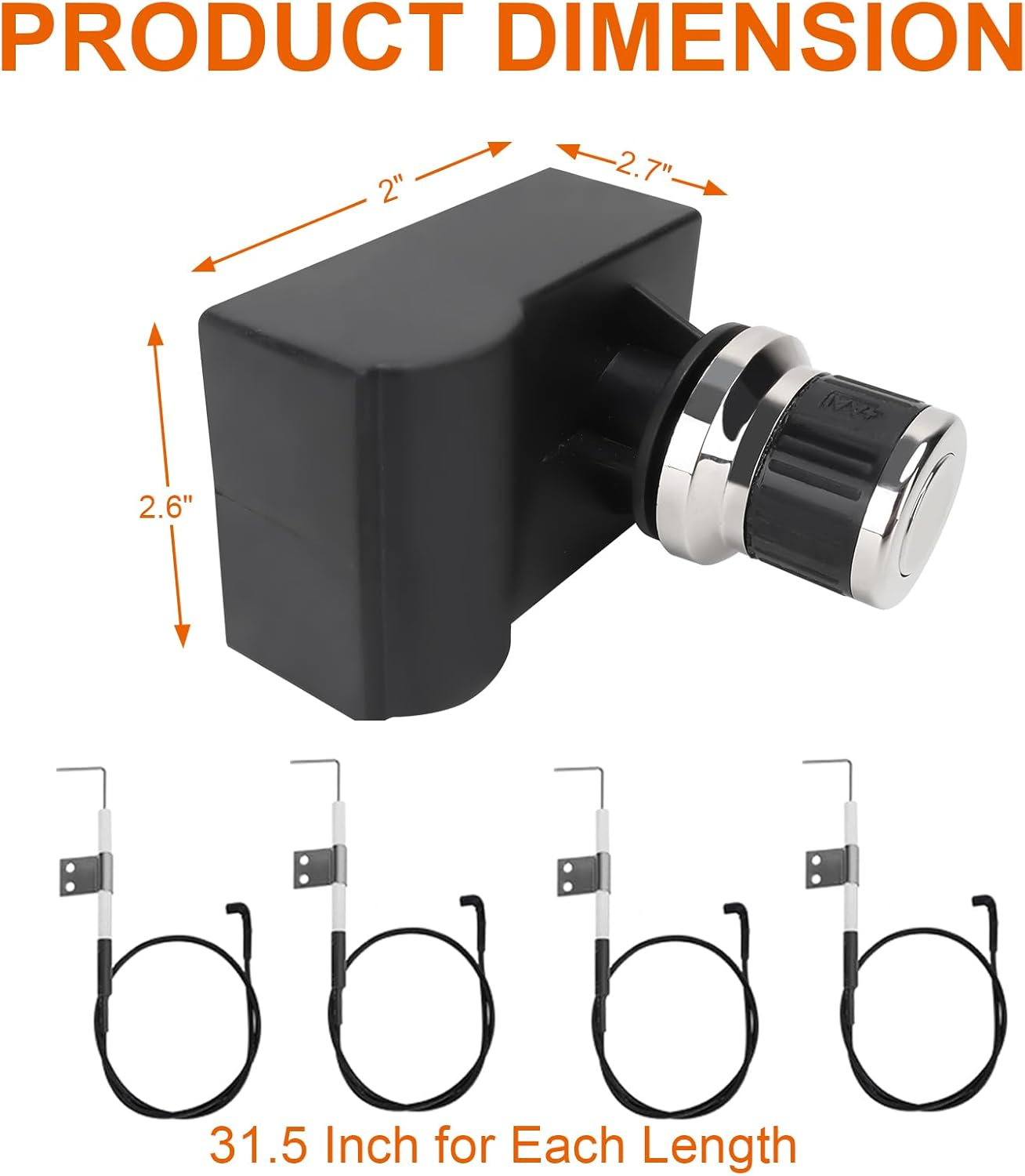 BBQ Future 4 Outlets Spark Generator Grill Igniter with Wire Replacement Kit for Nexgrill Home Depot 720-0830H 720-0830D 720-0958A and Most Nexgrill Grill, Tact Push Button Pulse Electrode Ignition image number 2