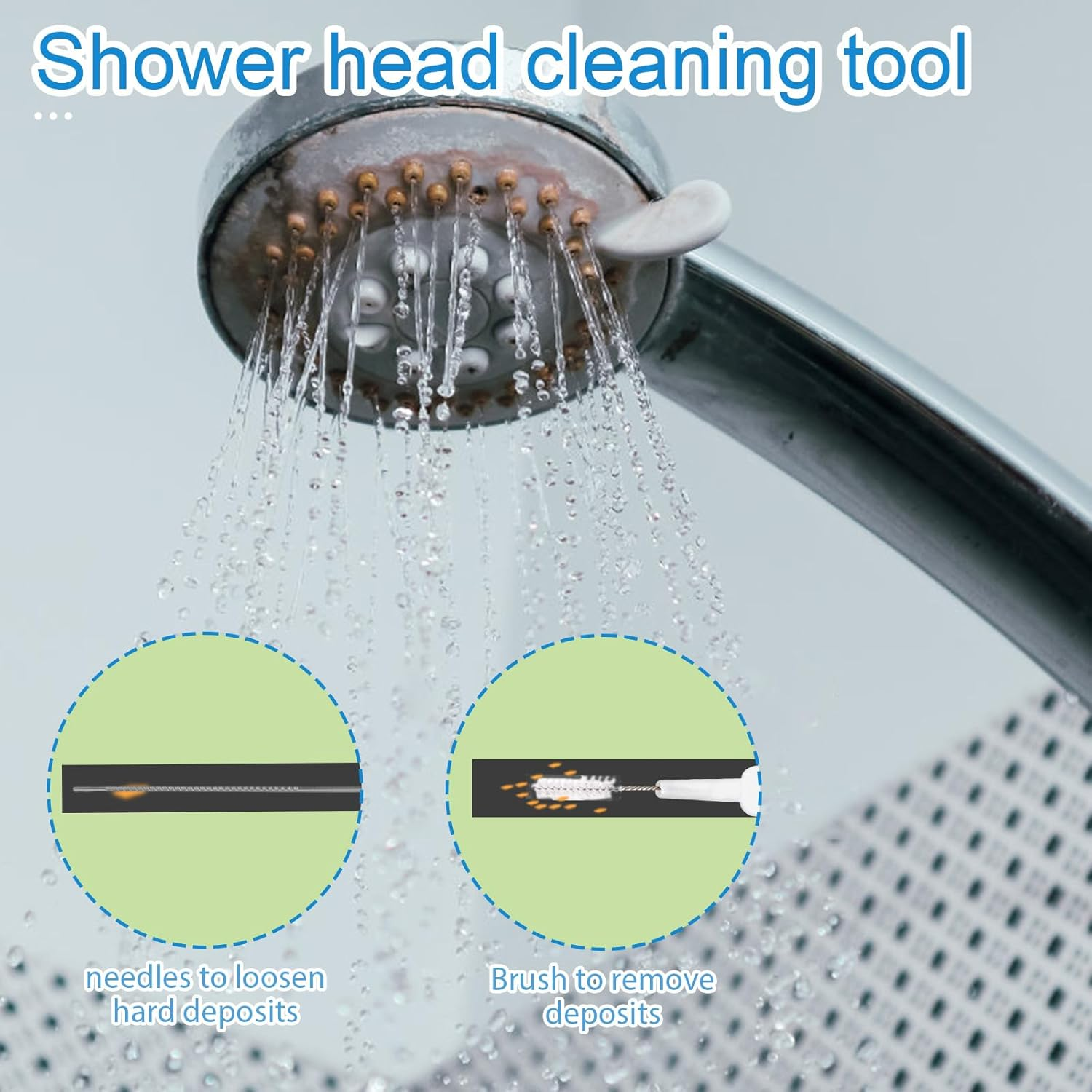 Shower Head Cleaning Kit, 2-In-1 Nozzle Cleaner Tool with Multi-Size Brushes & Stainless Steel Picks for Bathroom Faucet Sink 3D Printer Accessories image number 4