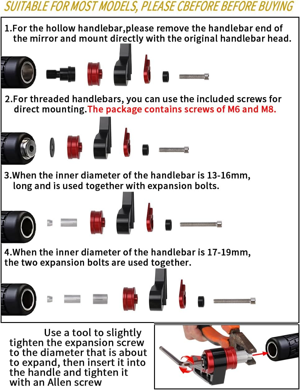 Mokiton Motorcycle Brake Clutch Lever Guards Bar End Handguard Compatible with K.T.M 390Duke 390RC 2015-2023 2024 | Handlebar Protector Duke390 Rc390 Accessories (Orange) image number 2